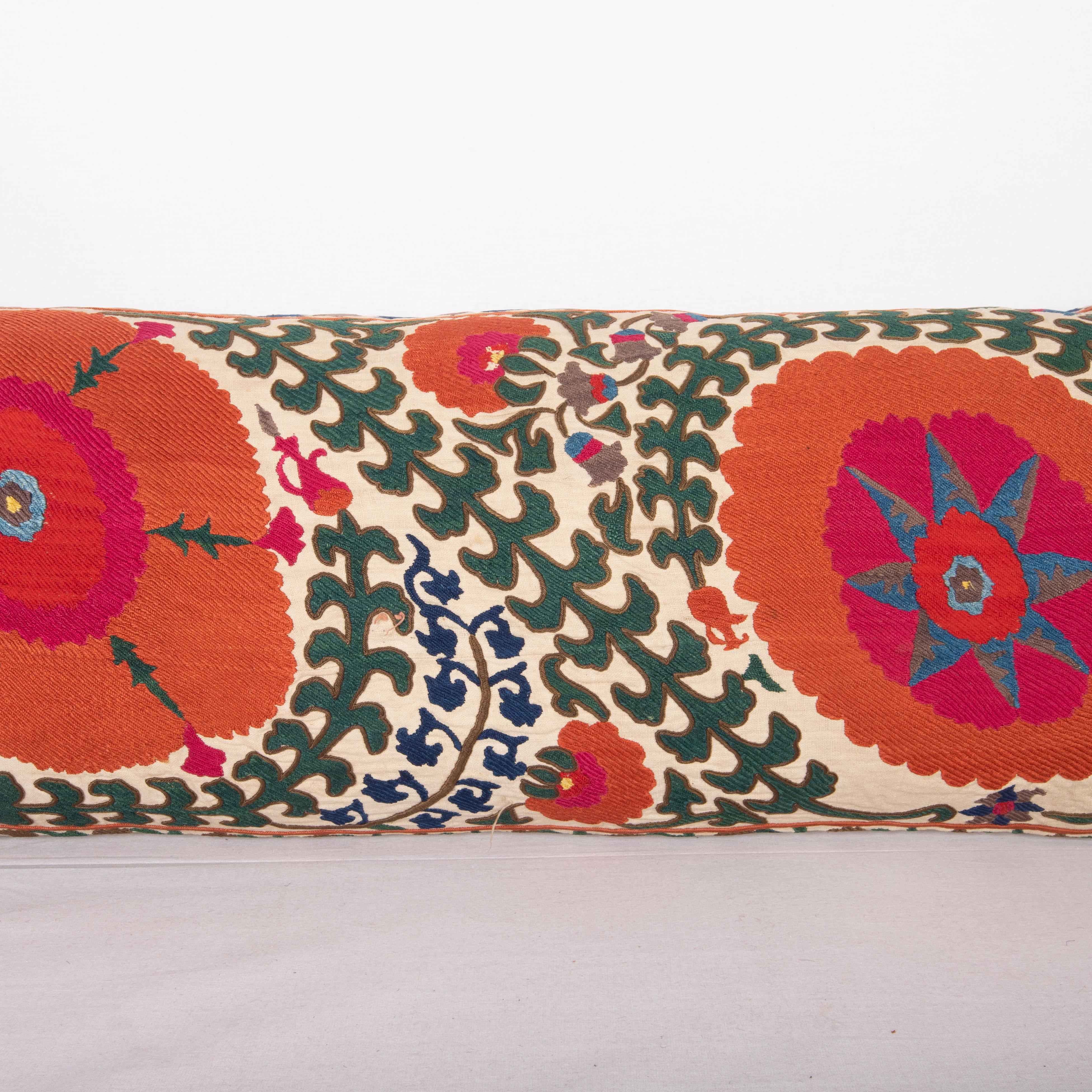 Embroidered Antique Suzani Pillow Case Made from a Mid-1860s Bukhara Suzani