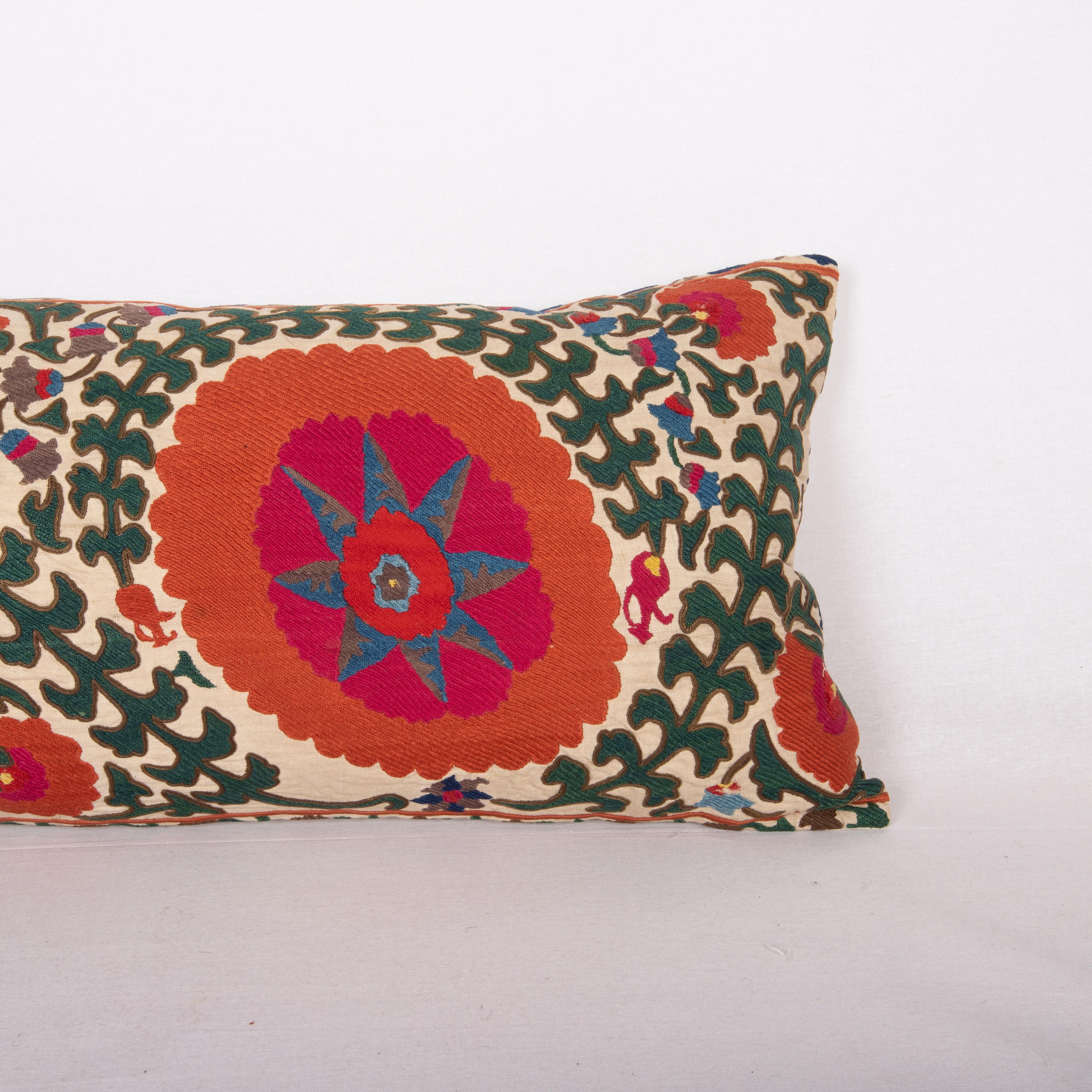 Antique Suzani Pillow Case Made from a Mid-1860s Bukhara Suzani In Good Condition In Istanbul, TR