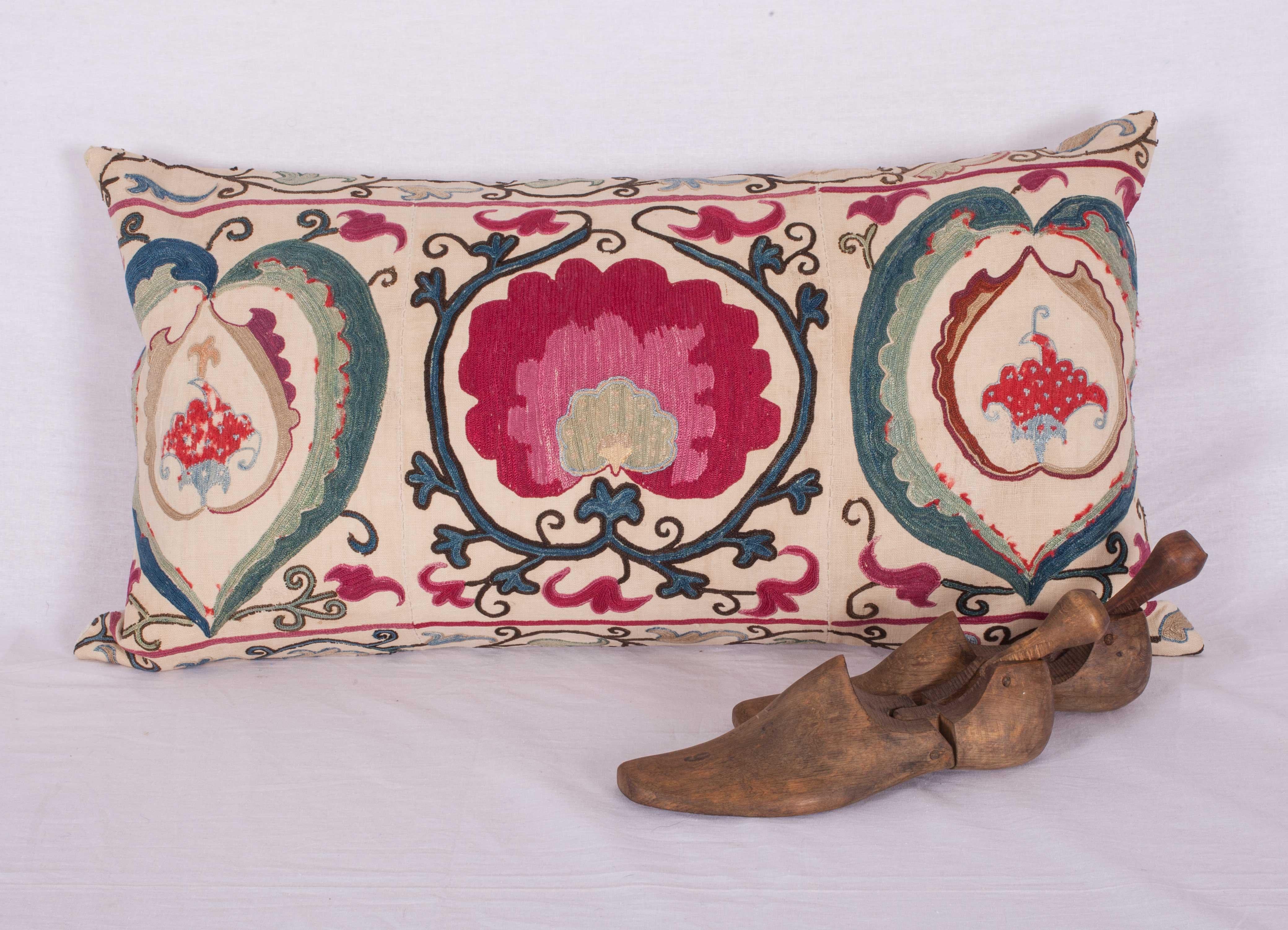 Antique Suzani Pillow Case made from a Suzani from Bukhara Uzbekistan 4