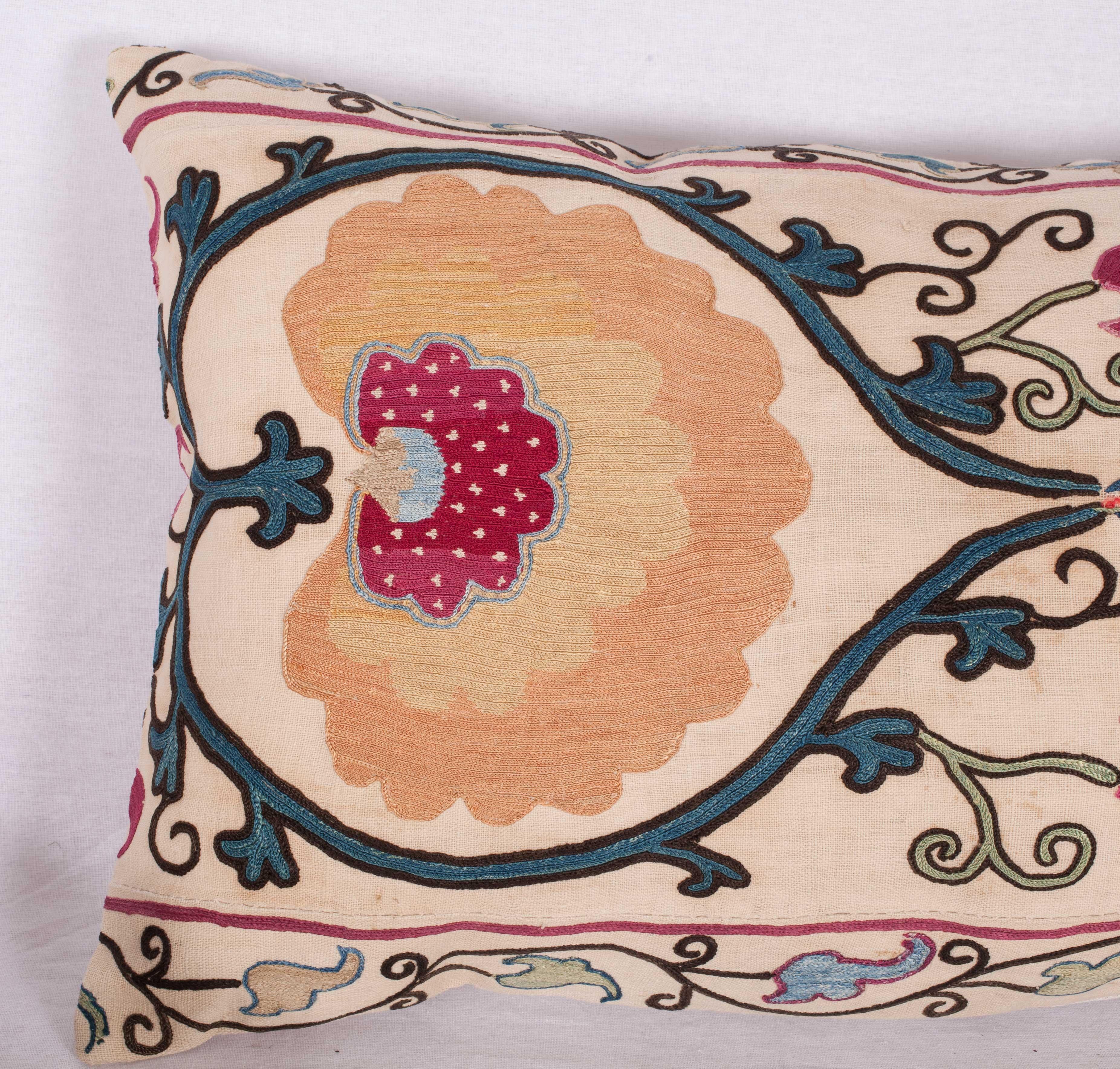 Antique Suzani Pillow Case Made from a Suzani from Bukhara Uzbekistan In Good Condition In Istanbul, TR