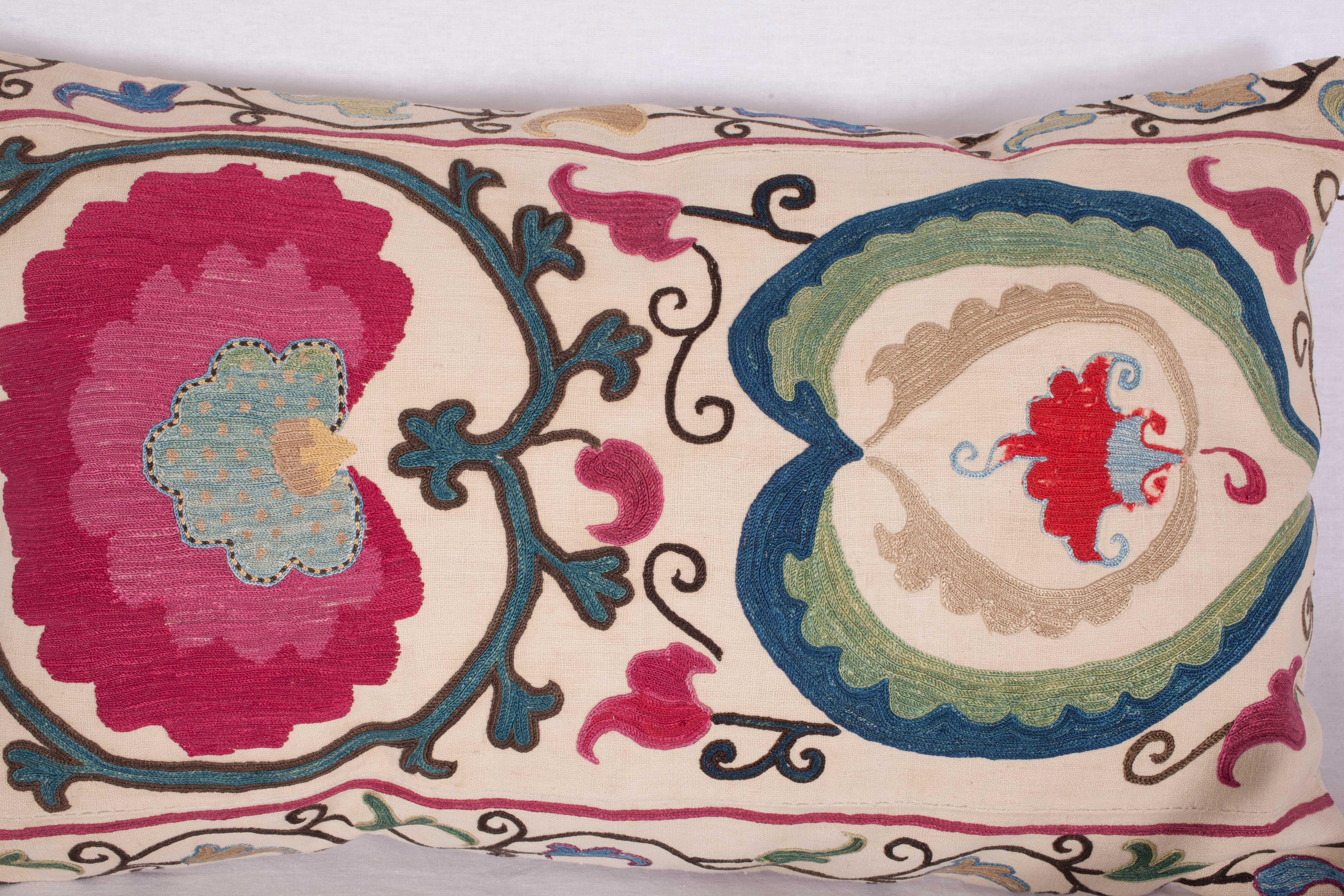 19th Century Antique Suzani Pillow Case Made from a Suzani from Bukhara Uzbekistan