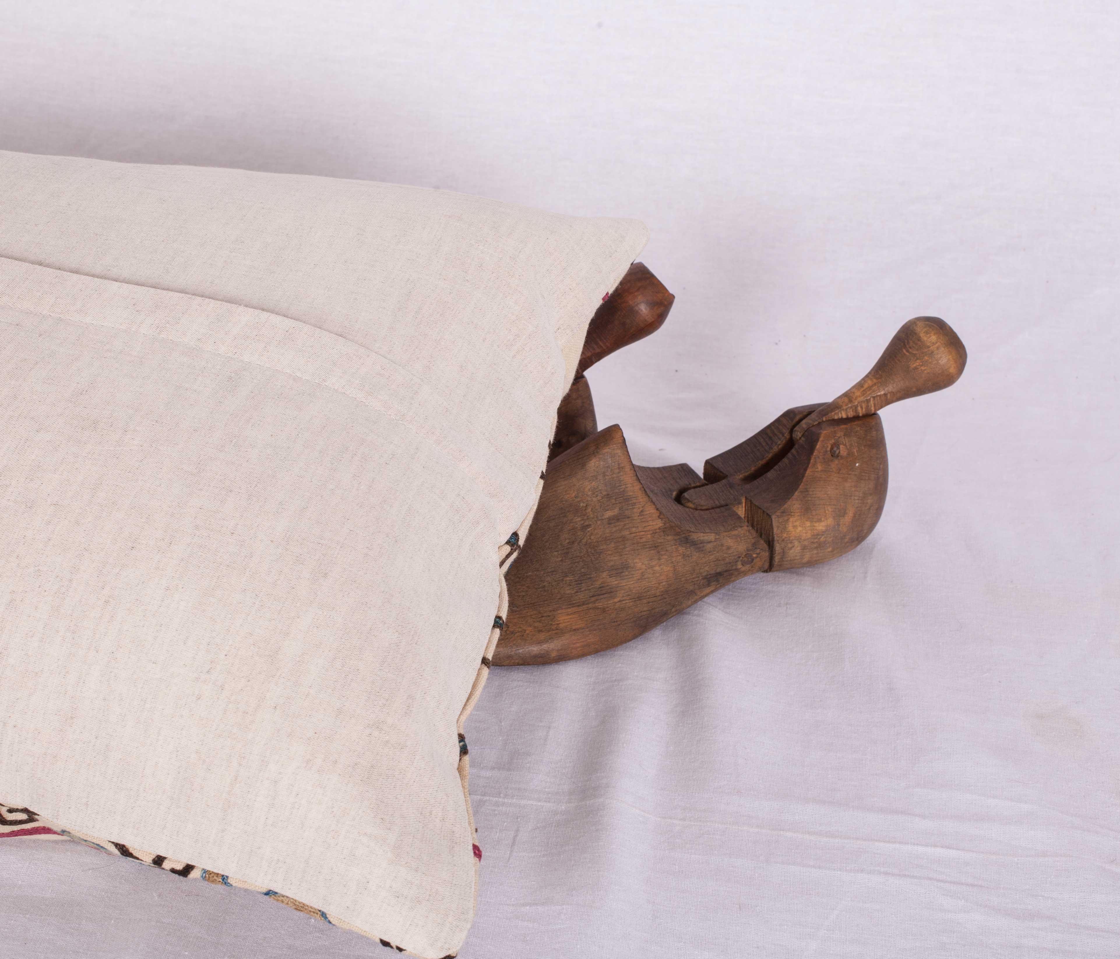 Cotton Antique Suzani Pillow Case Made from a Suzani from Bukhara Uzbekistan