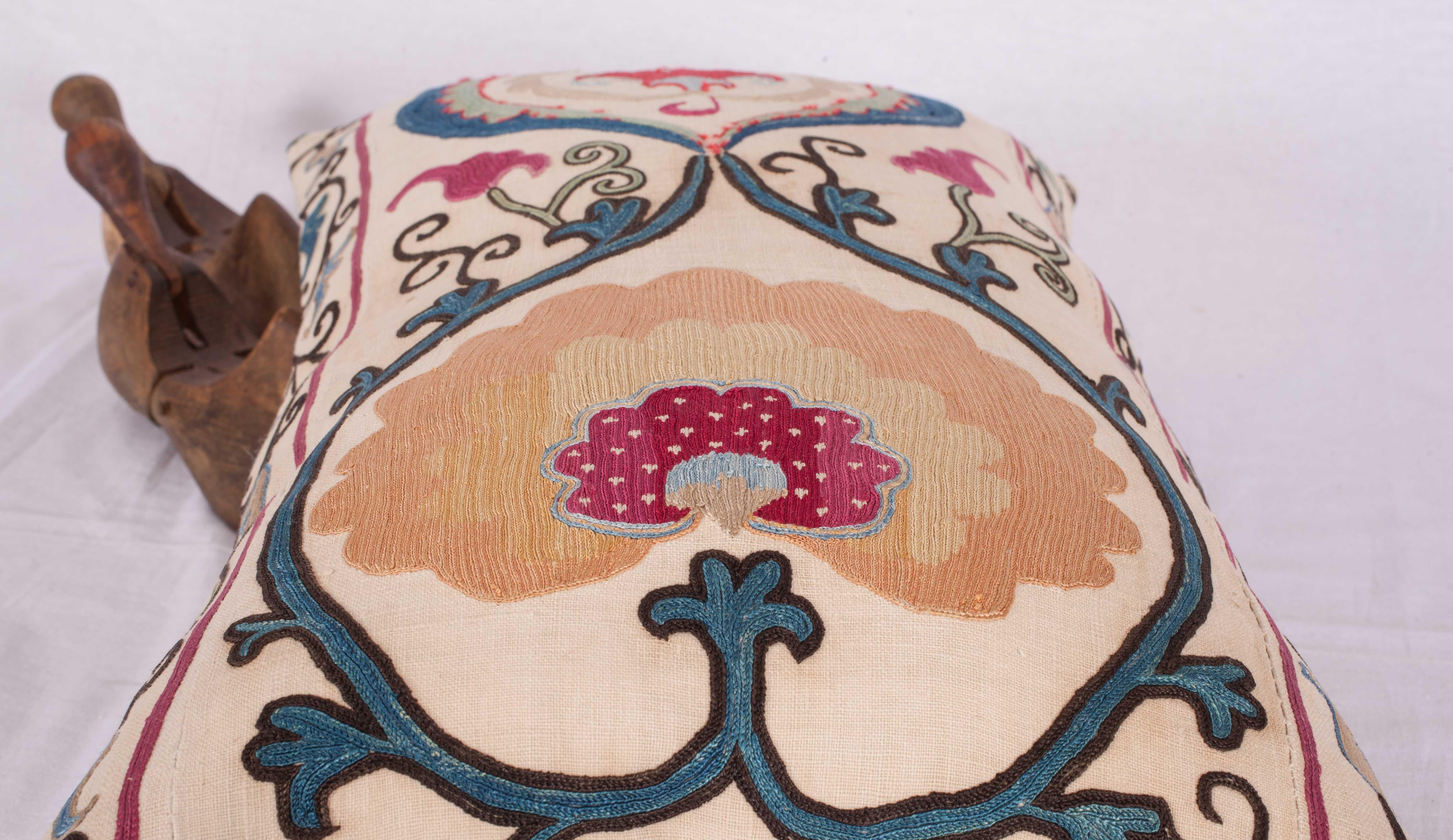 Cotton Antique Suzani Pillow Case Made from a Suzani from Bukhara Uzbekistan