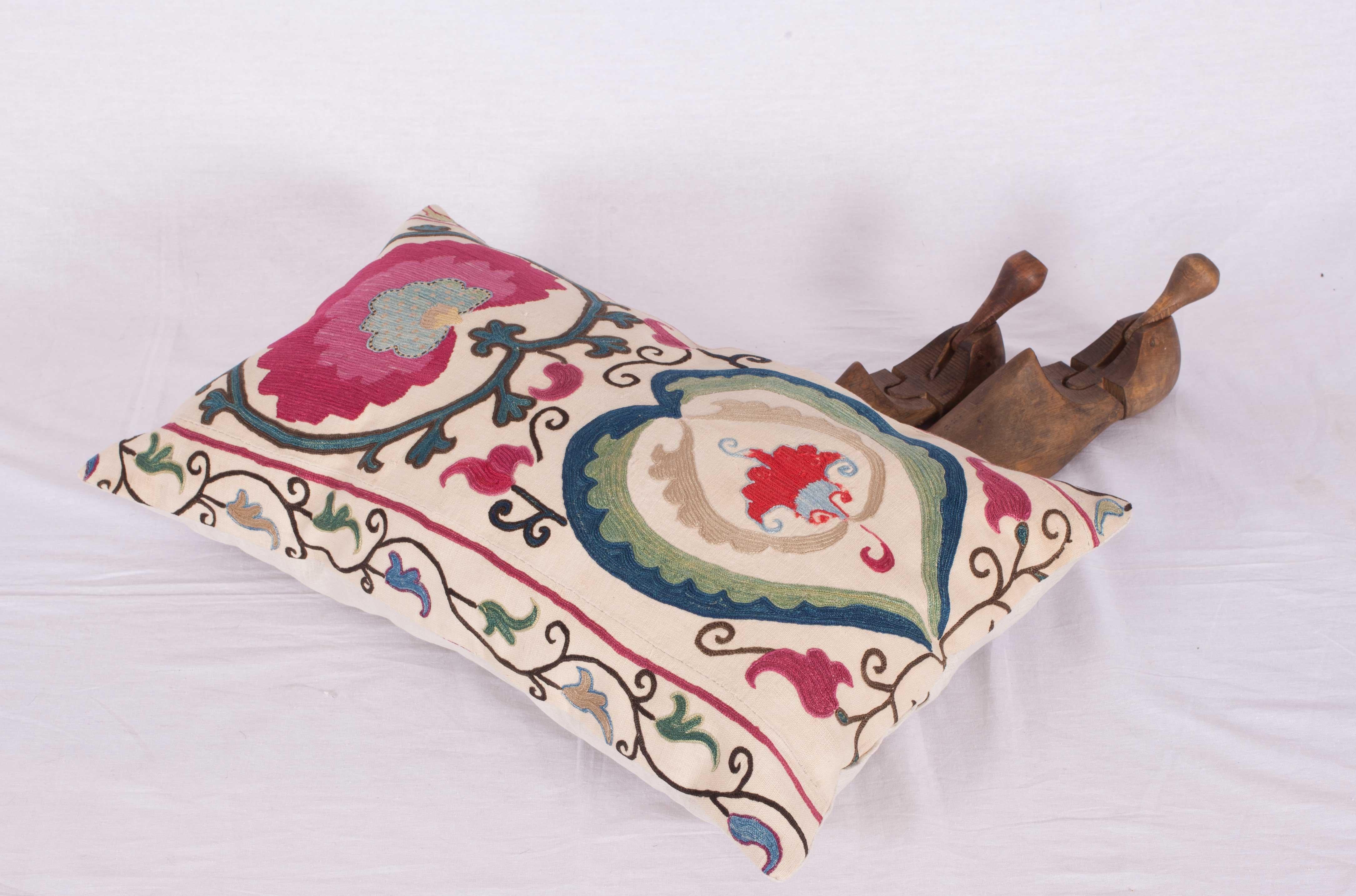 Antique Suzani Pillow Case Made from a Suzani from Bukhara Uzbekistan 2