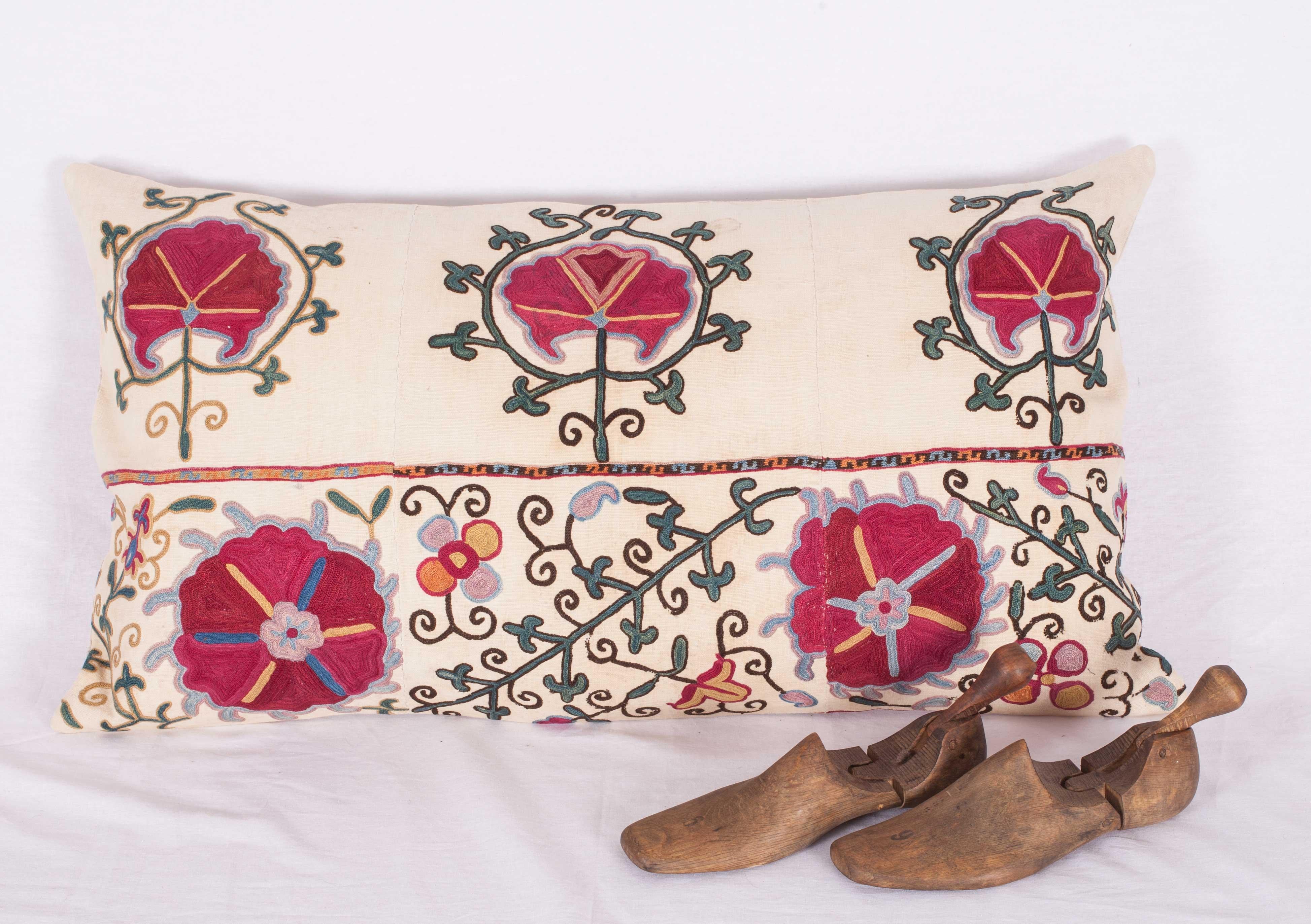 Antique Suzani Pillow Case made from a Suzani from Bukhra, Uzbekistan In Good Condition In Istanbul, TR