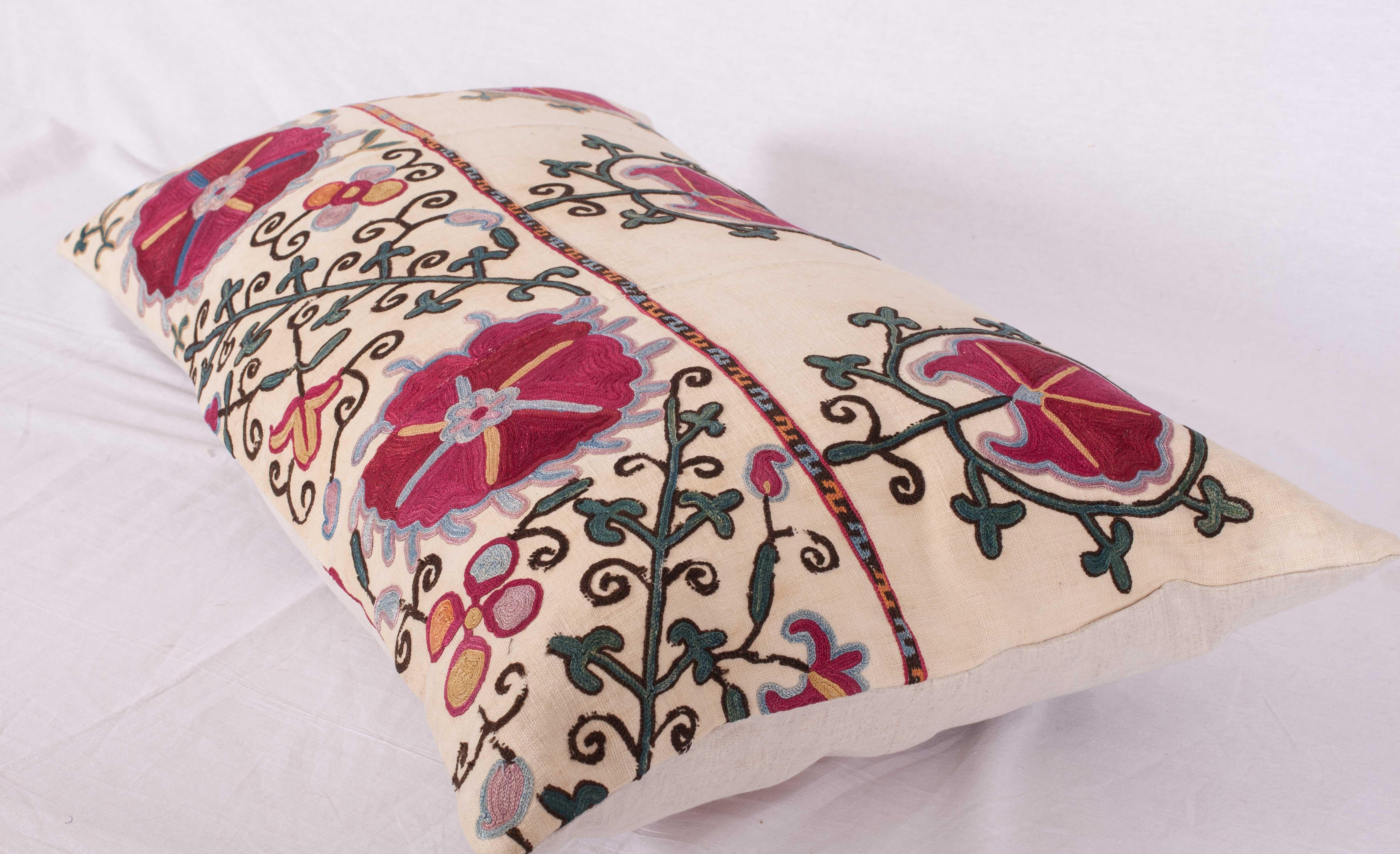 Cotton Antique Suzani Pillow Case made from a Suzani from Bukhra, Uzbekistan