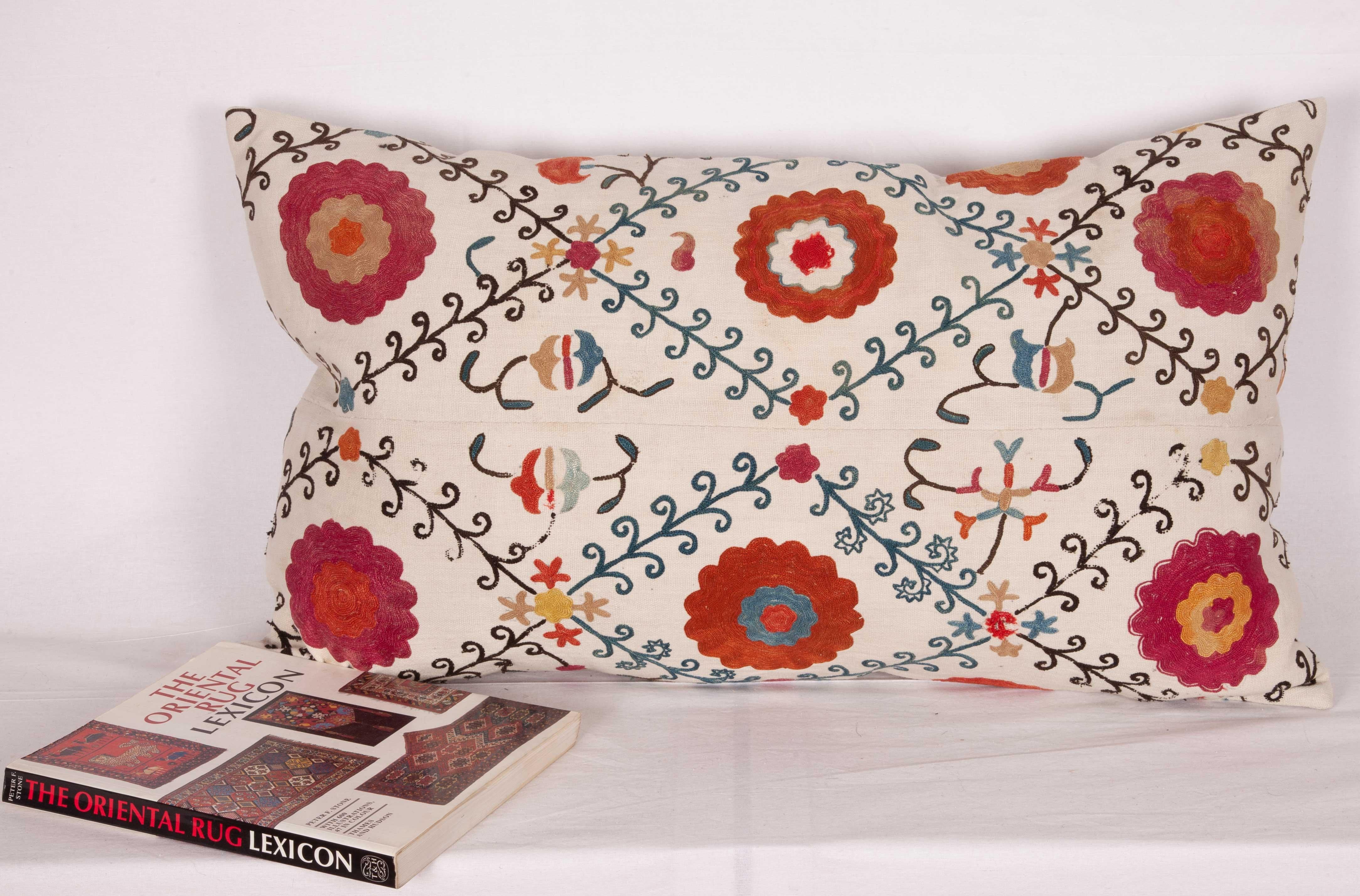 19th Century Antique Suzani pillow Cases Fashioned from a Bukhara Suzani Fragment