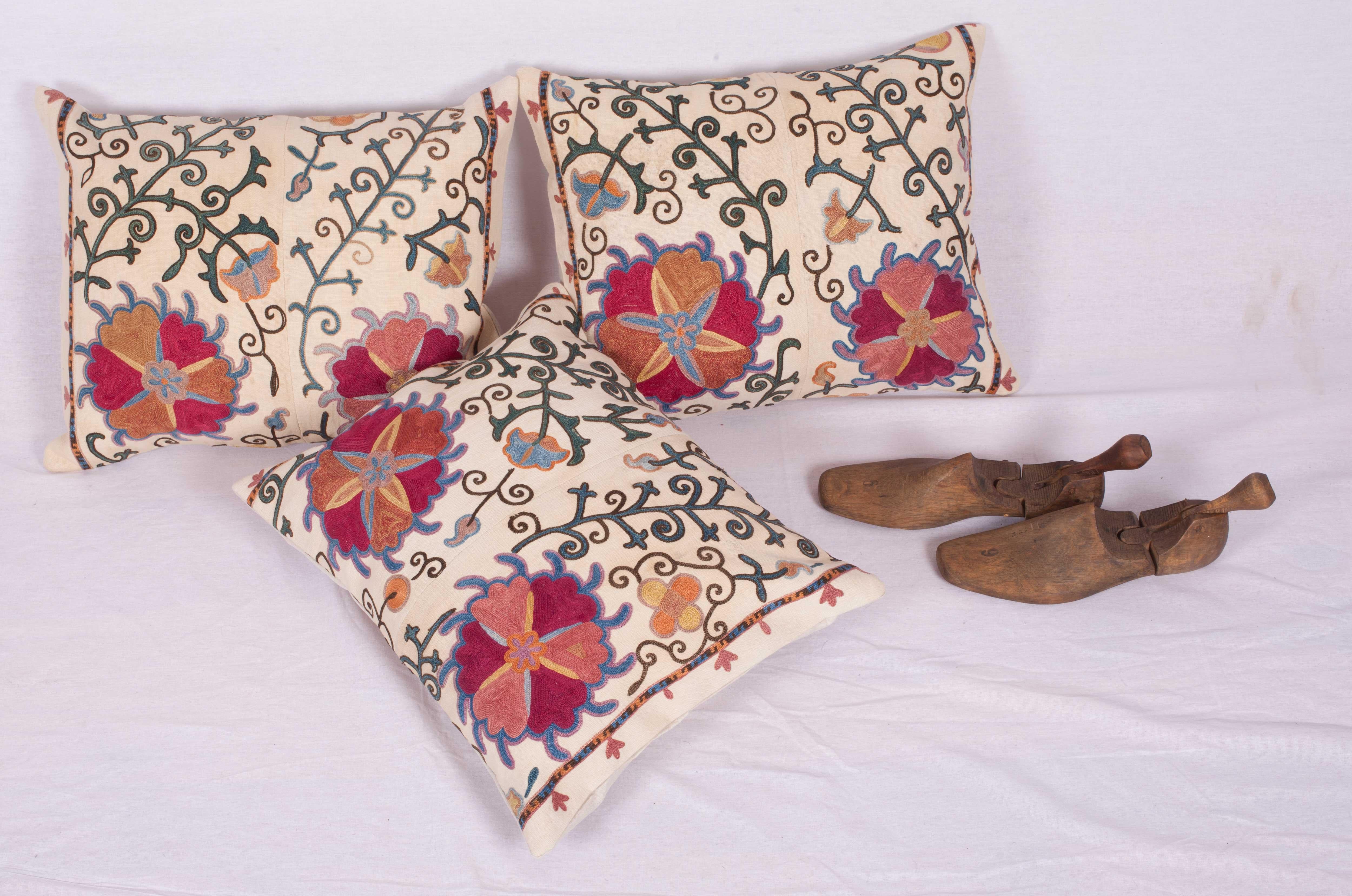Turkish Antique Suzani Pillow Cases Fashioned from a 19th Century Uzbek Bukhara Suzani