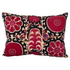 Antique Suzani Pillow Cover, Made from a late 19th C. Tajik Suzani