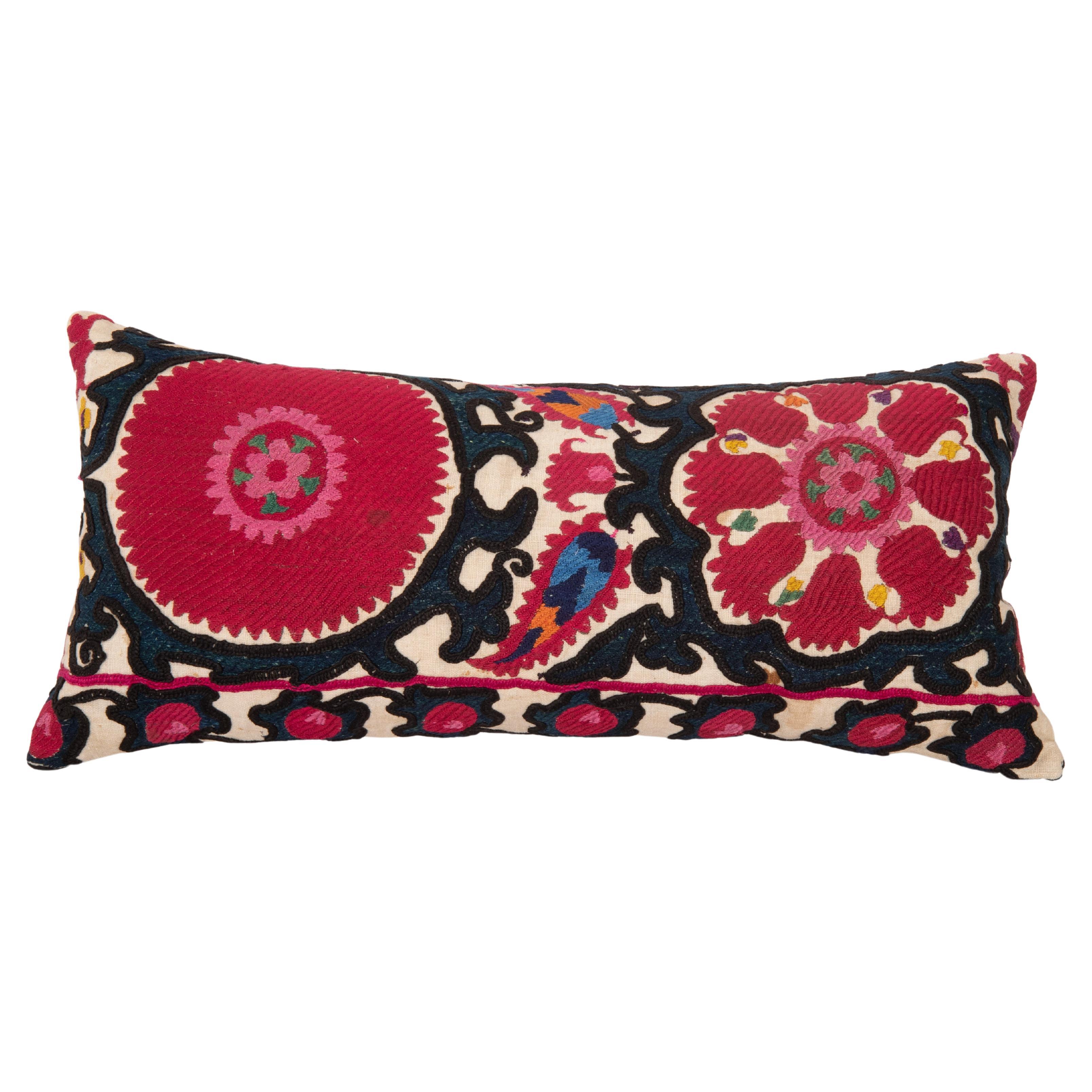 Antique Suzani Pillow Cover, Made from a late 19th C. Tajik Suzani For