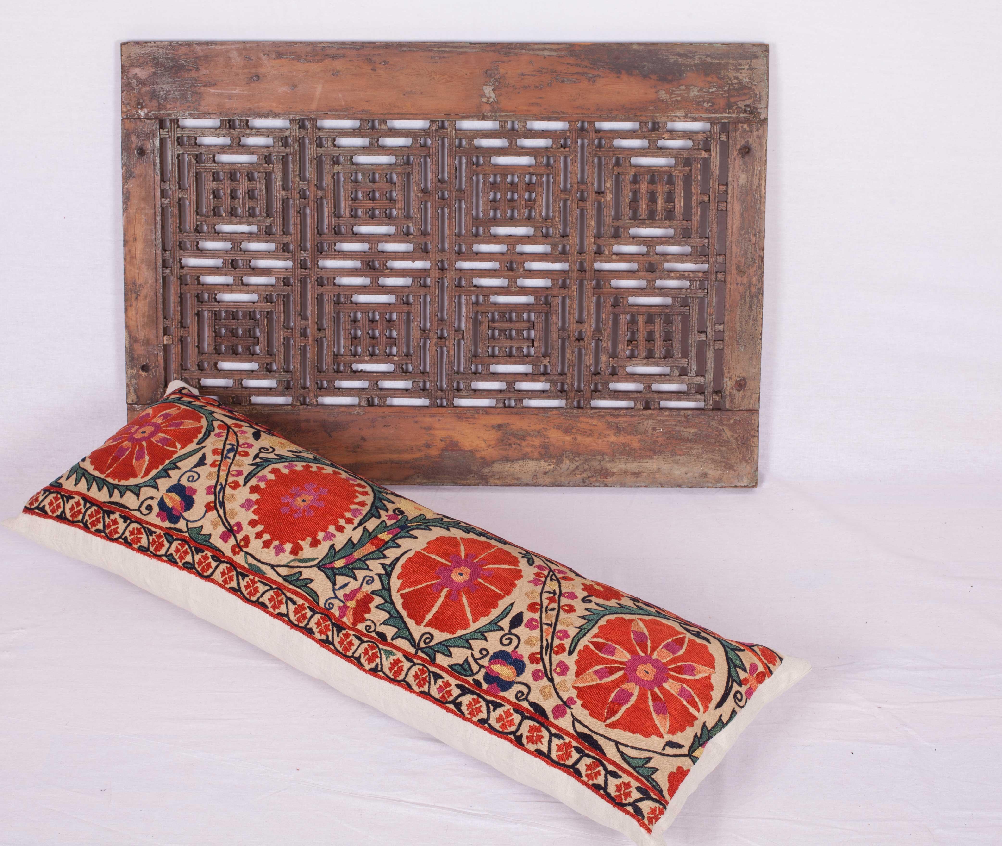 Antique Suzani Pillow Fashioned from a 19th Century, Nurata Suzani 1