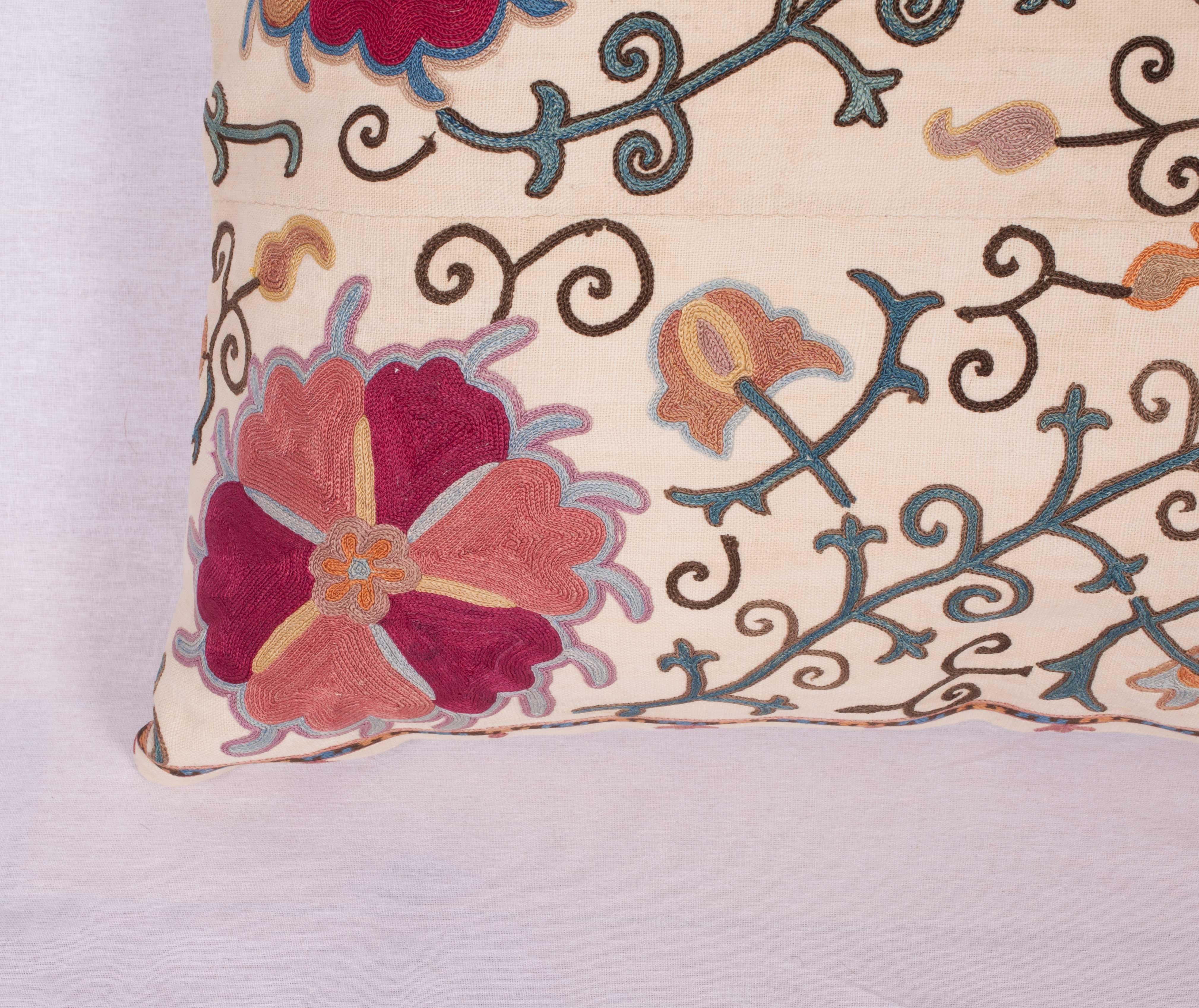 Silk Antique Suzani Pillow Fashioned from a 19th Century Uzbek Bukhara Suzani