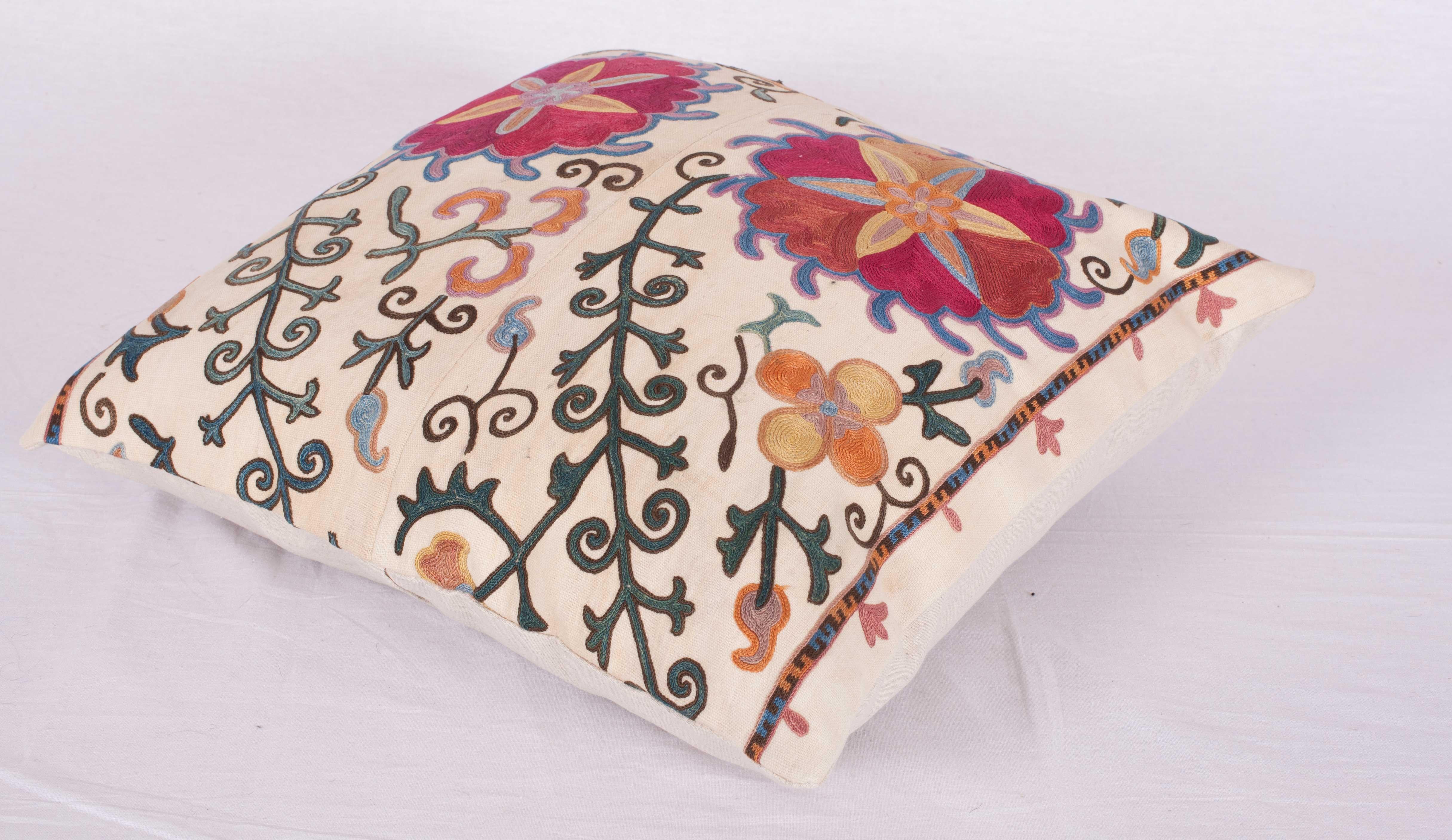 Antique Suzani Pillow Fashioned from a 19th Century Uzbek Bukhara Suzani 1