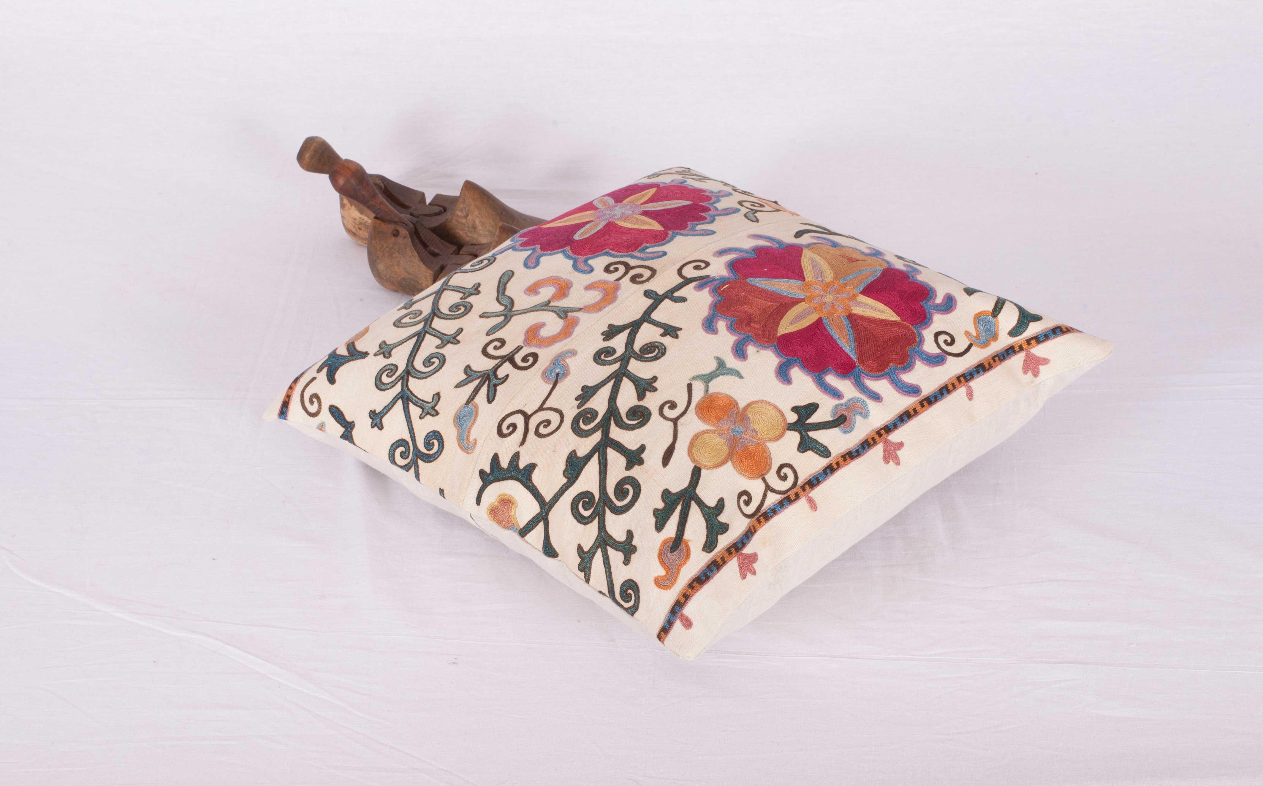 Antique Suzani Pillow Fashioned from a 19th Century Uzbek Bukhara Suzani 2