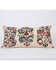 Antique Suzani Pillow Made from a 19th C. Bukhara suzani