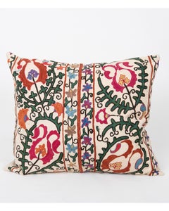 Antique Suzani Pillow Made from a 19th C. Bukhara suzani