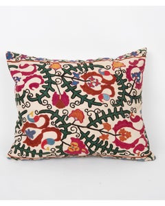 Antique Suzani Pillow Made from a 19th C. Bukhara suzani