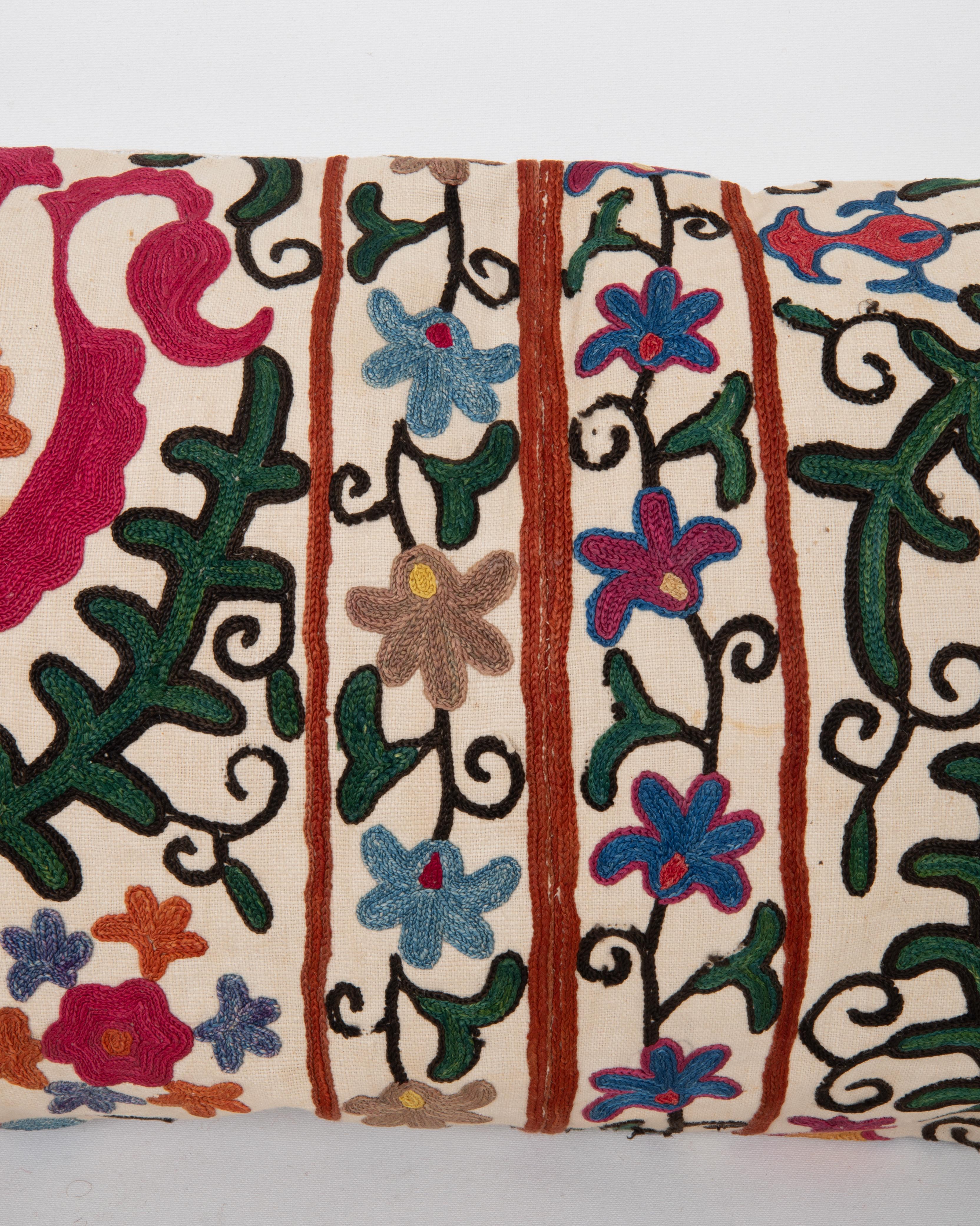 Antique Suzani Pillow Made from a 19th C. Bukhara suzani In Fair Condition For Sale In Istanbul, TR