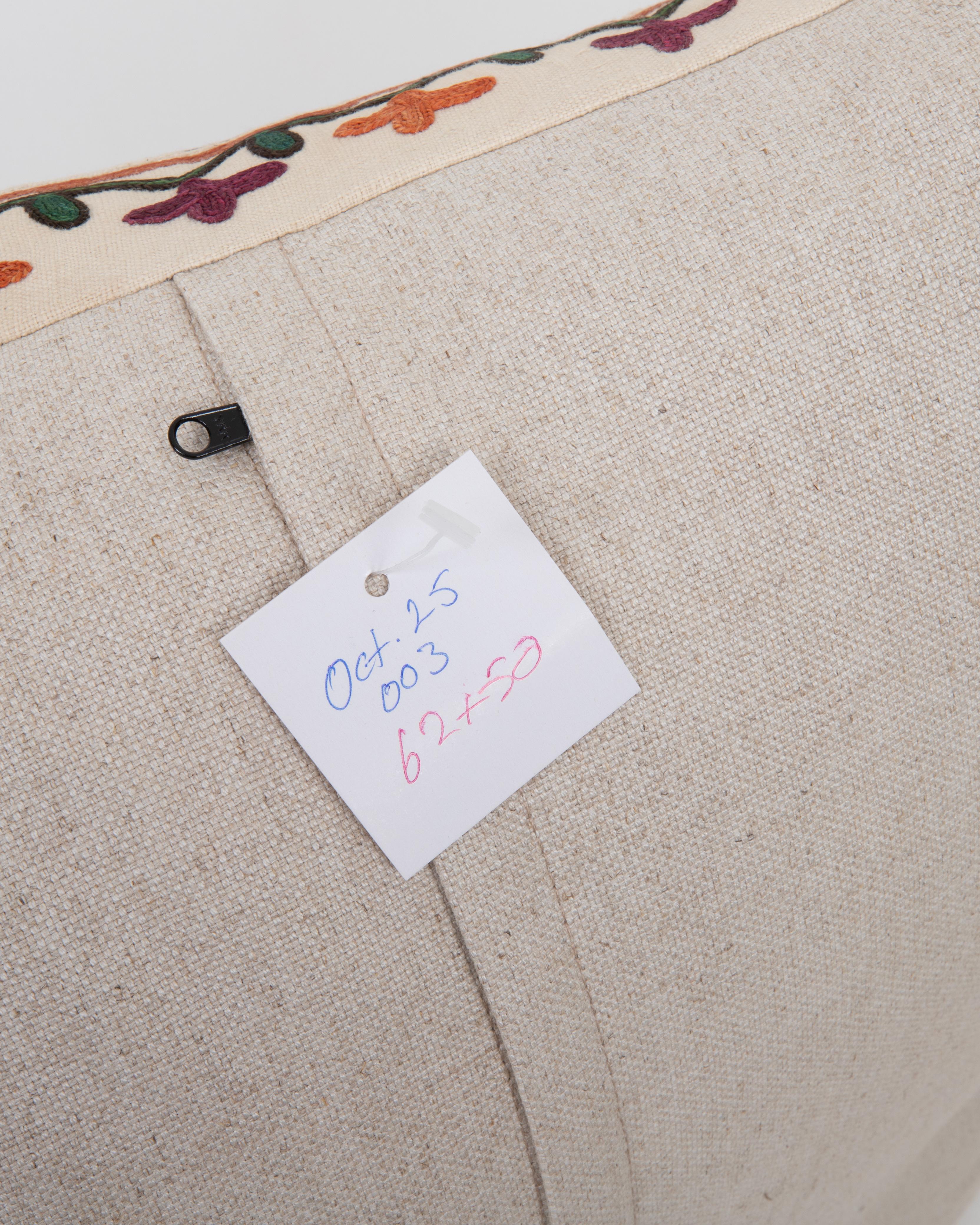 Silk Antique Suzani Pillow Made from a 19th C. Bukhara suzani For Sale