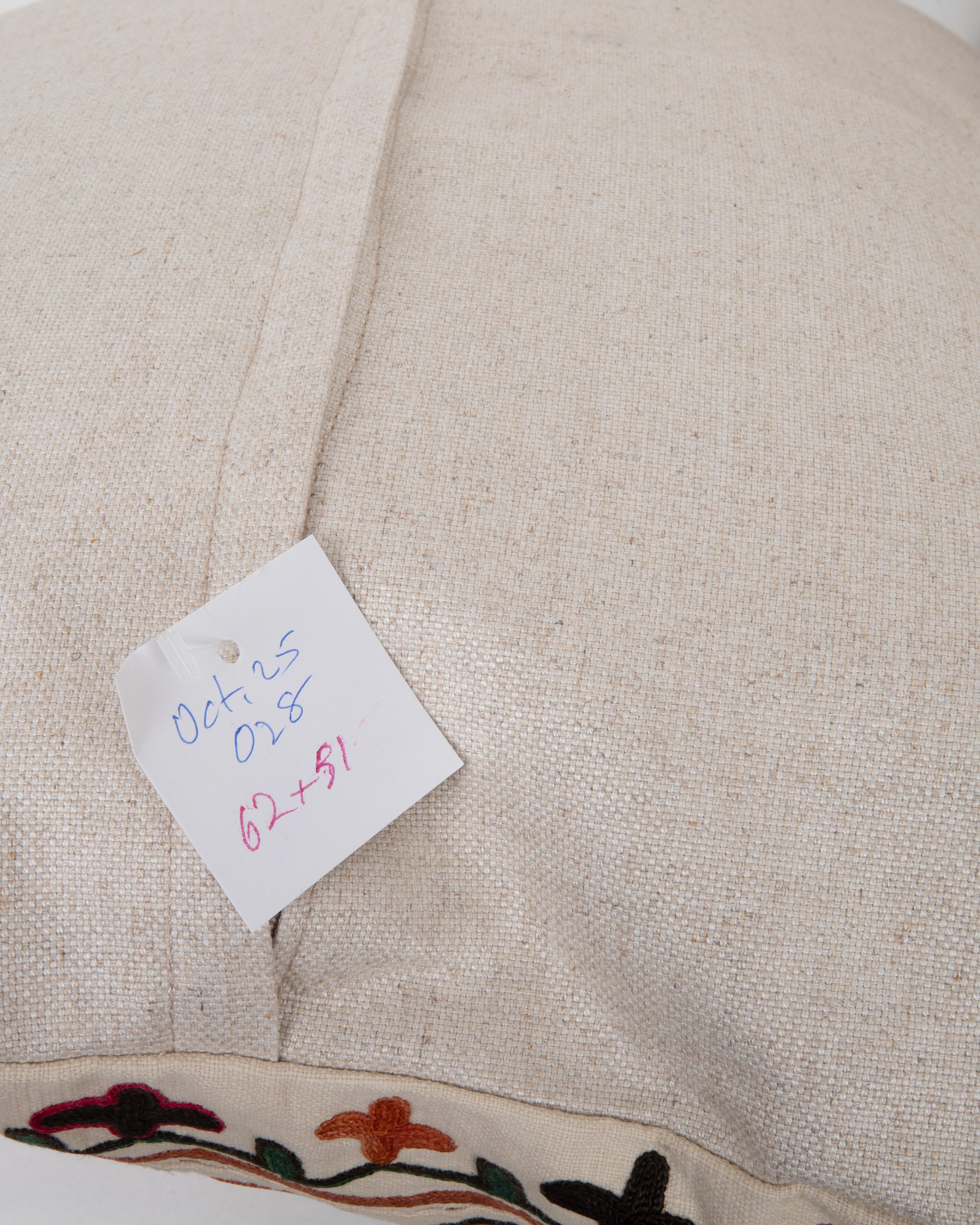 Antique Suzani Pillow Made from a 19th C. Bukhara suzani For Sale 1