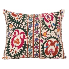 Antique Suzani Pillow Made from a 19th C. Bukhara suzani