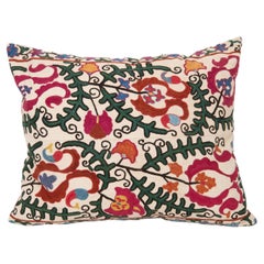 Antique Suzani Pillow Made from a 19th C. Bukhara suzani