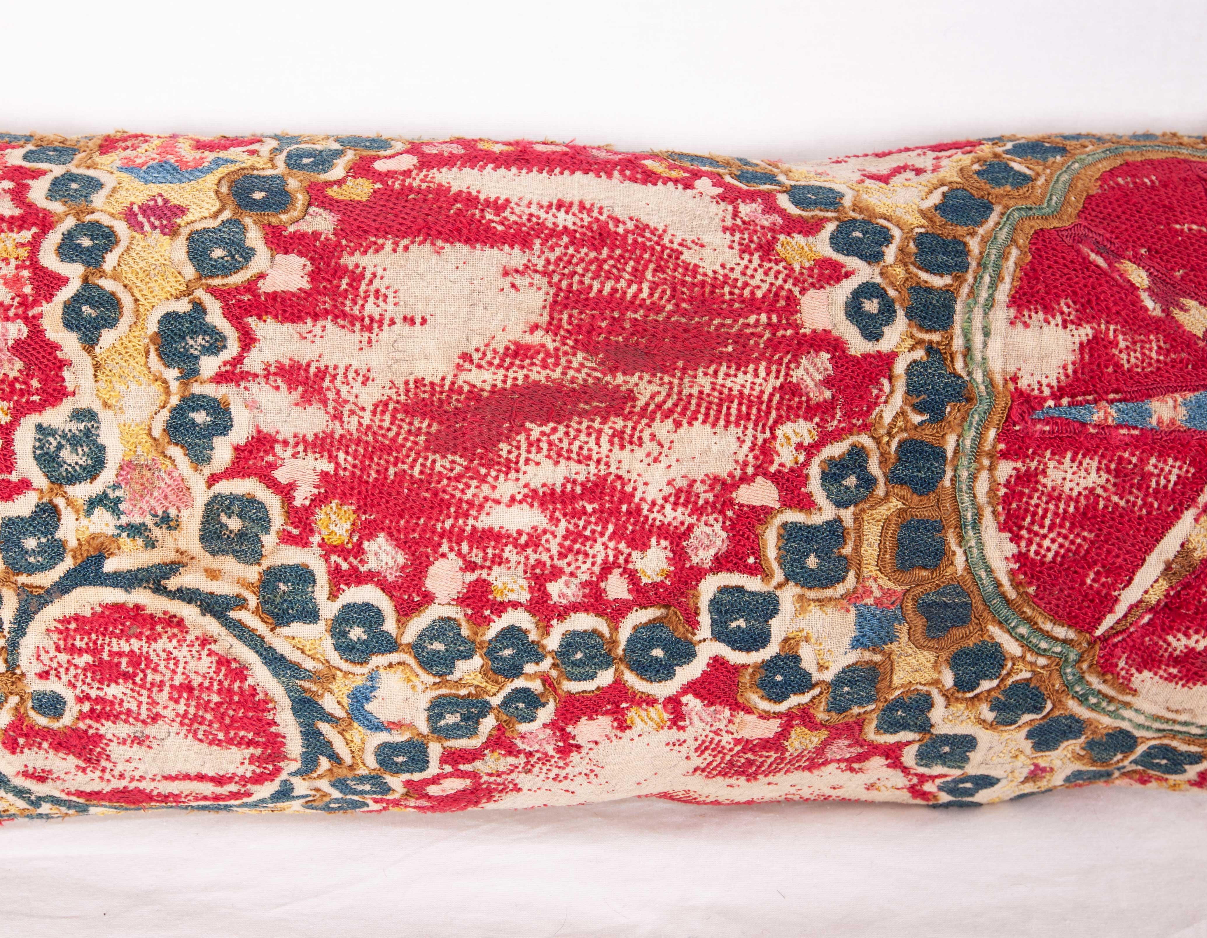 Uzbek Antique Suzani Pillow or Cushion Cover Fashioned from a 19th Century Suzani