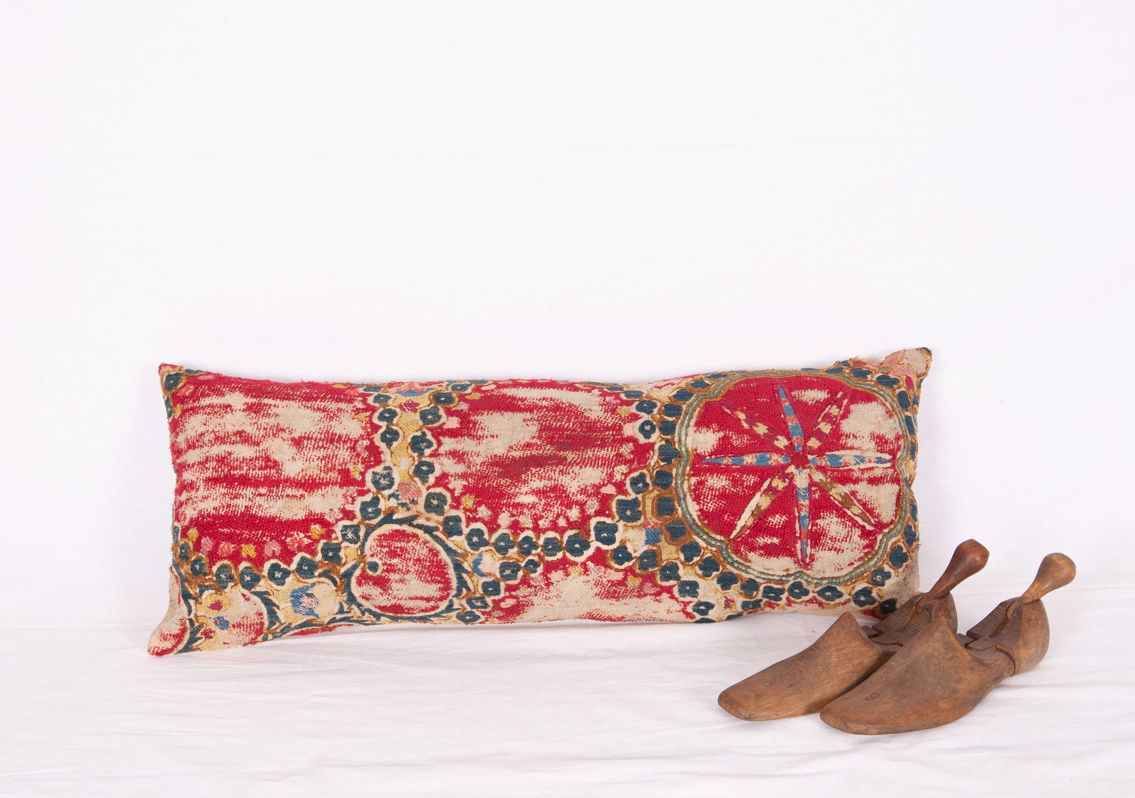 Embroidered Antique Suzani Pillow or Cushion Cover Fashioned from a 19th Century Suzani