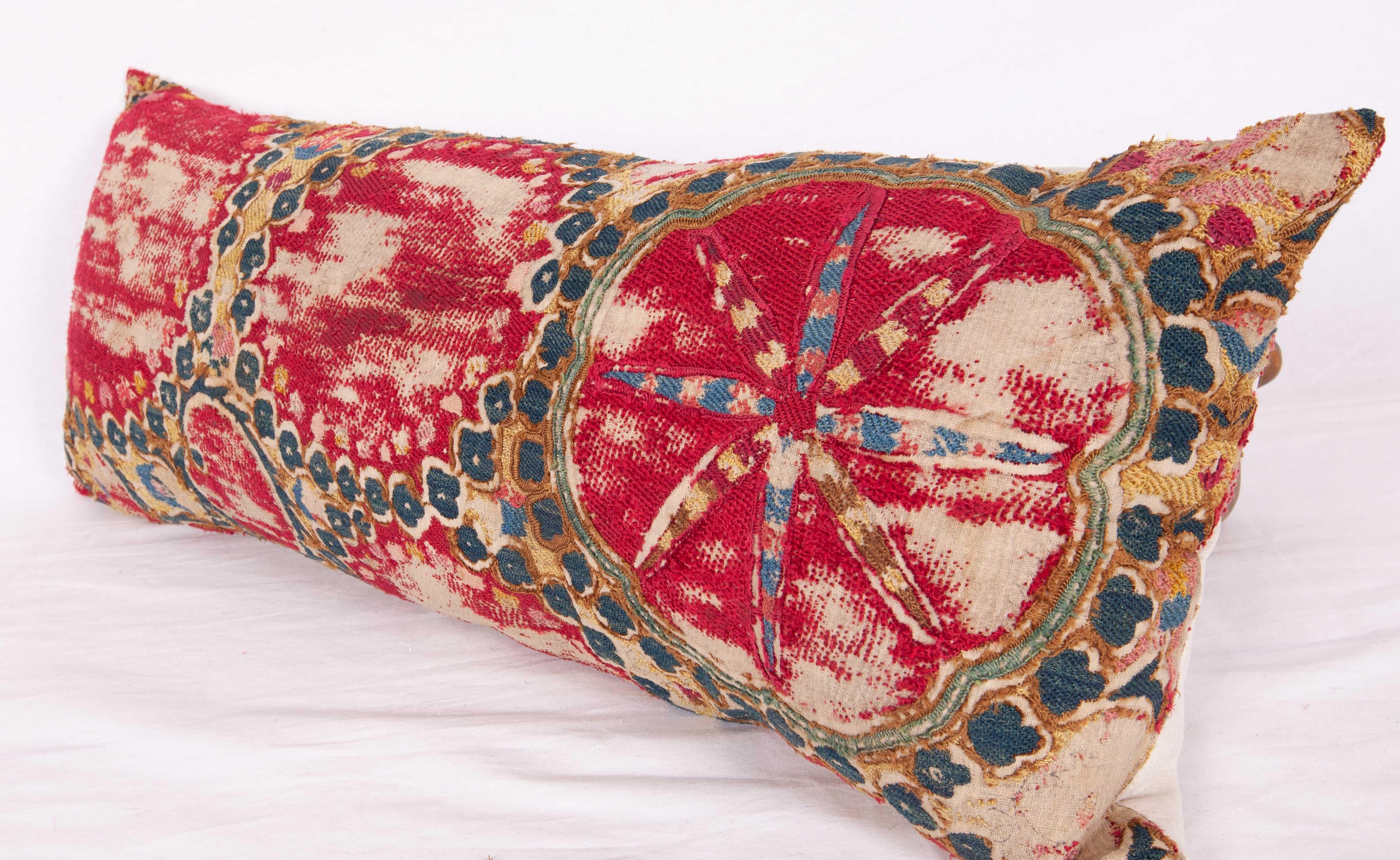 Antique Suzani Pillow or Cushion Cover Fashioned from a 19th Century Suzani In Fair Condition In Istanbul, TR