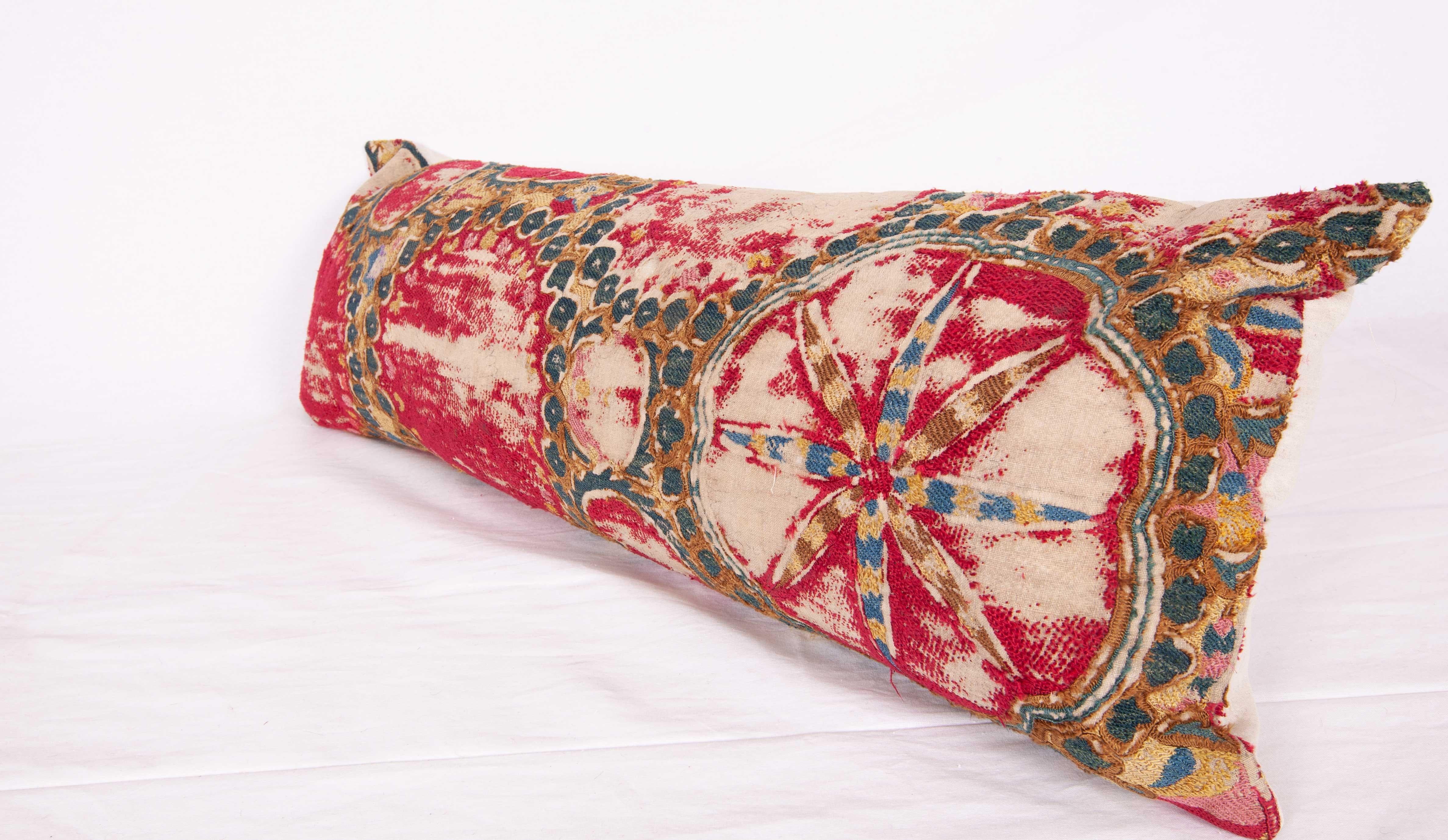 Antique Suzani Pillow or Cushion Cover Fashioned from a 19th Century Suzani In Fair Condition In Istanbul, TR