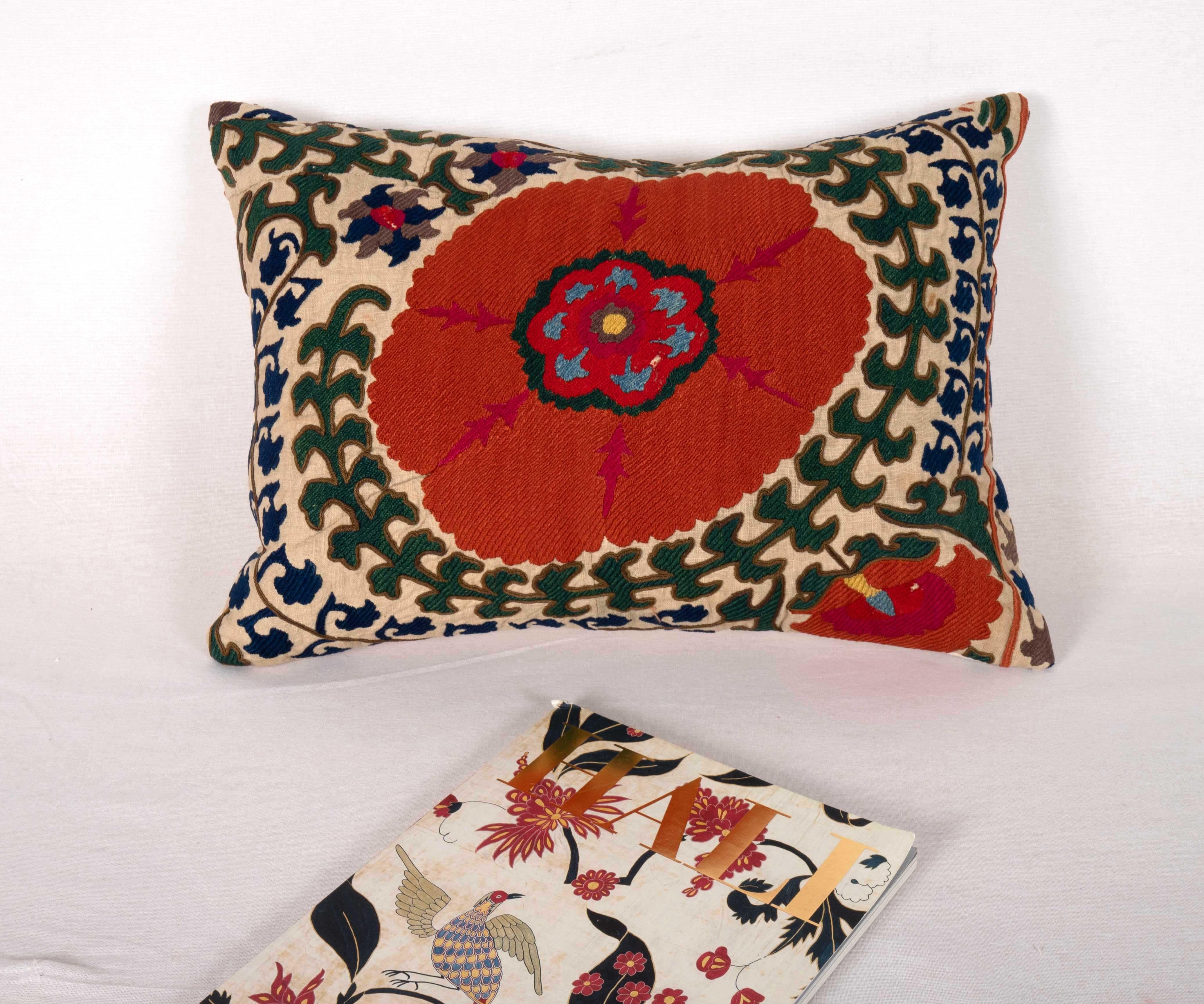 Embroidered Antique Suzani Pillowcase, 19th C.