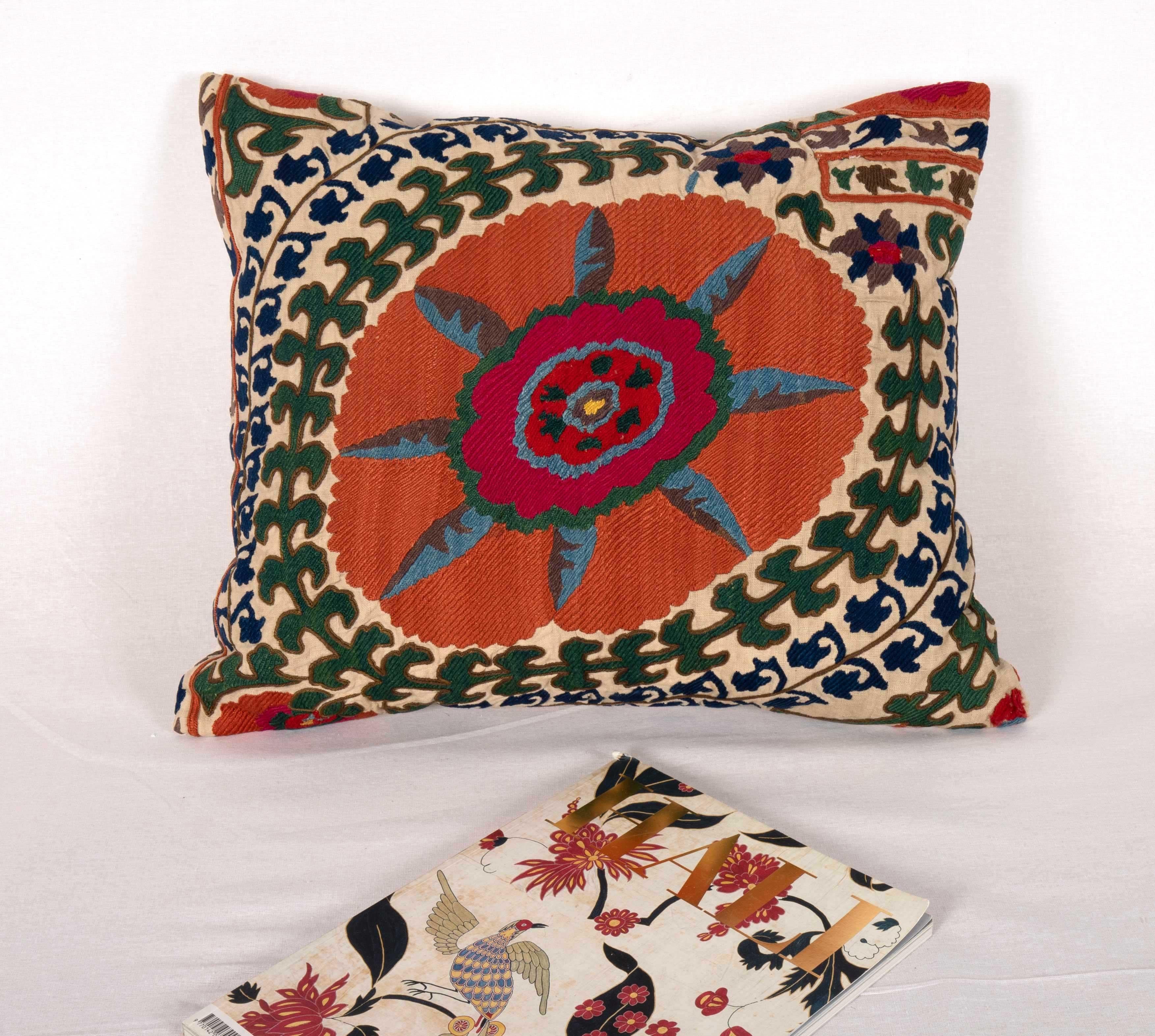 Uzbek Antique Suzani Pillowcase, 19th C.