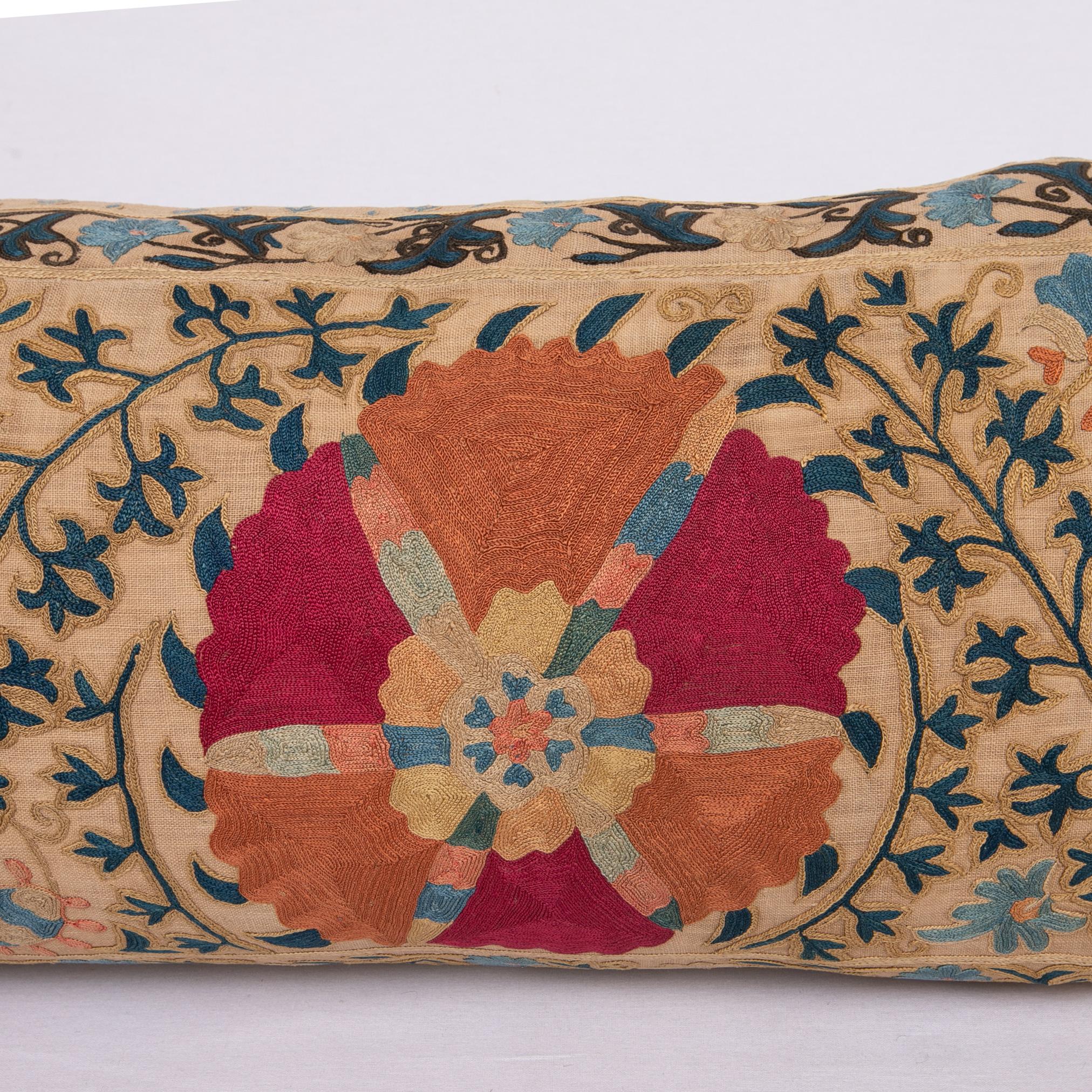 Uzbek Antique Suzani Pillowcase / Cushion Cover Made from a Mid 19th c Suzani