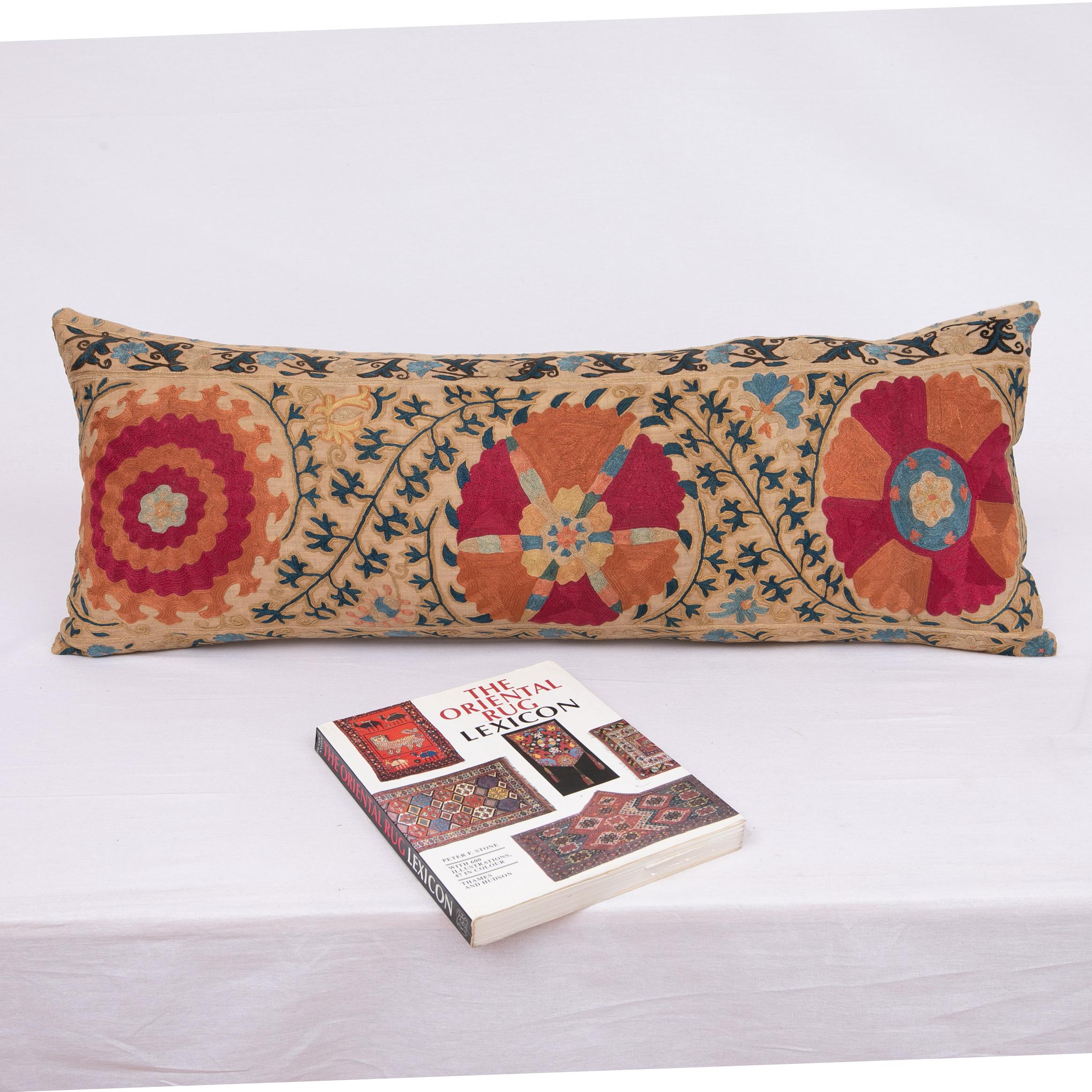 Embroidered Antique Suzani Pillowcase / Cushion Cover Made from a Mid 19th c Suzani