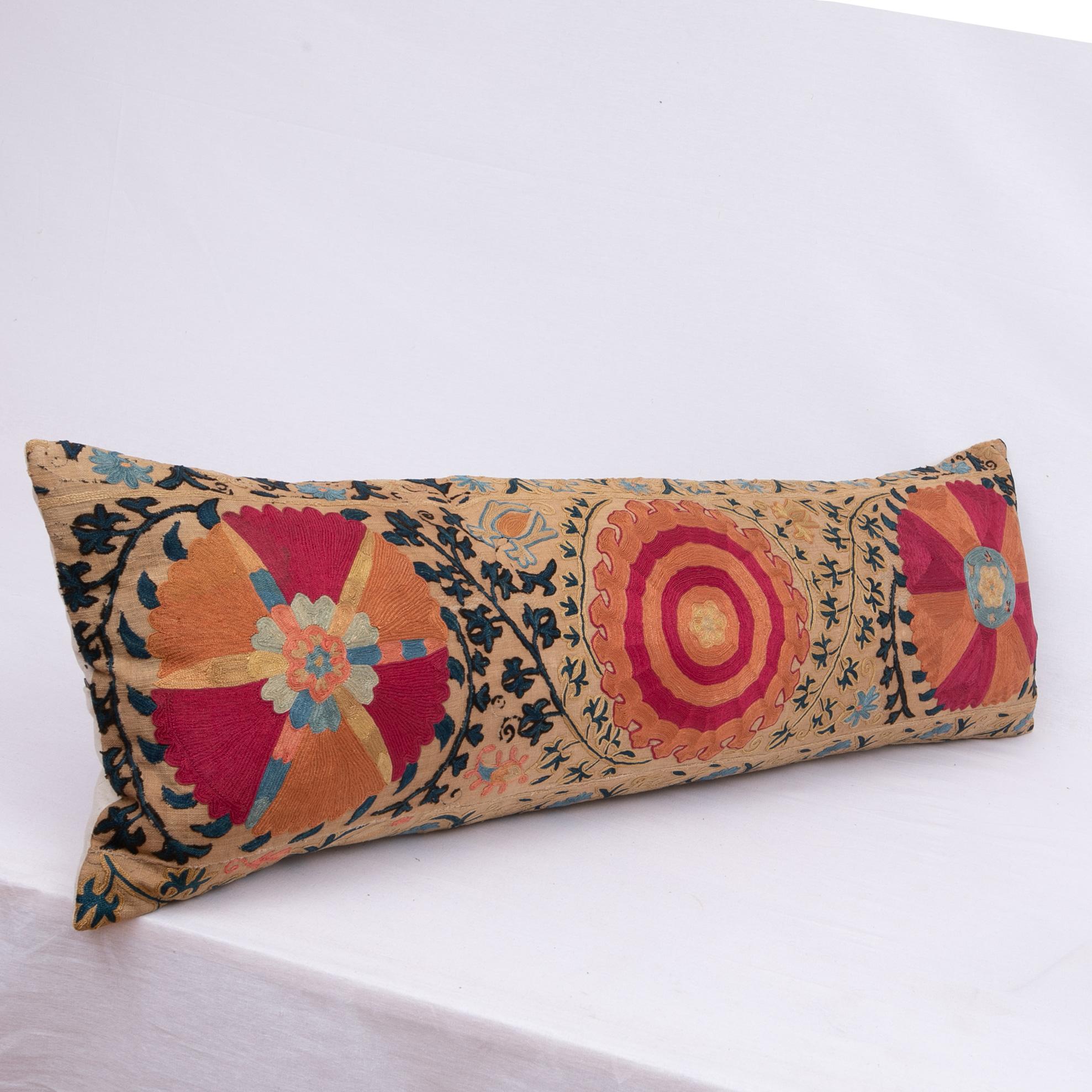 Silk Antique Suzani Pillowcase / Cushion Cover Made from a Mid 19th c Suzani