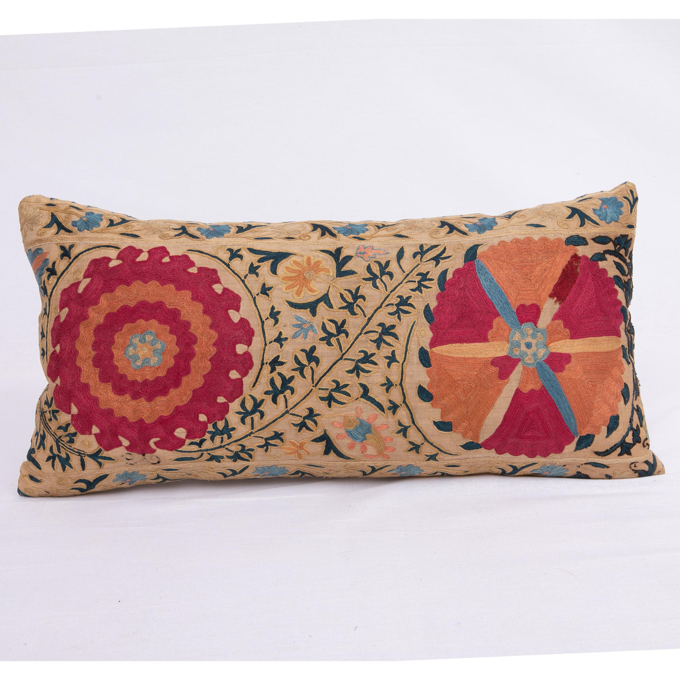 Antique Suzani Pillowcase / Cushion Cover Made from a Mid 19th c Suzani 1