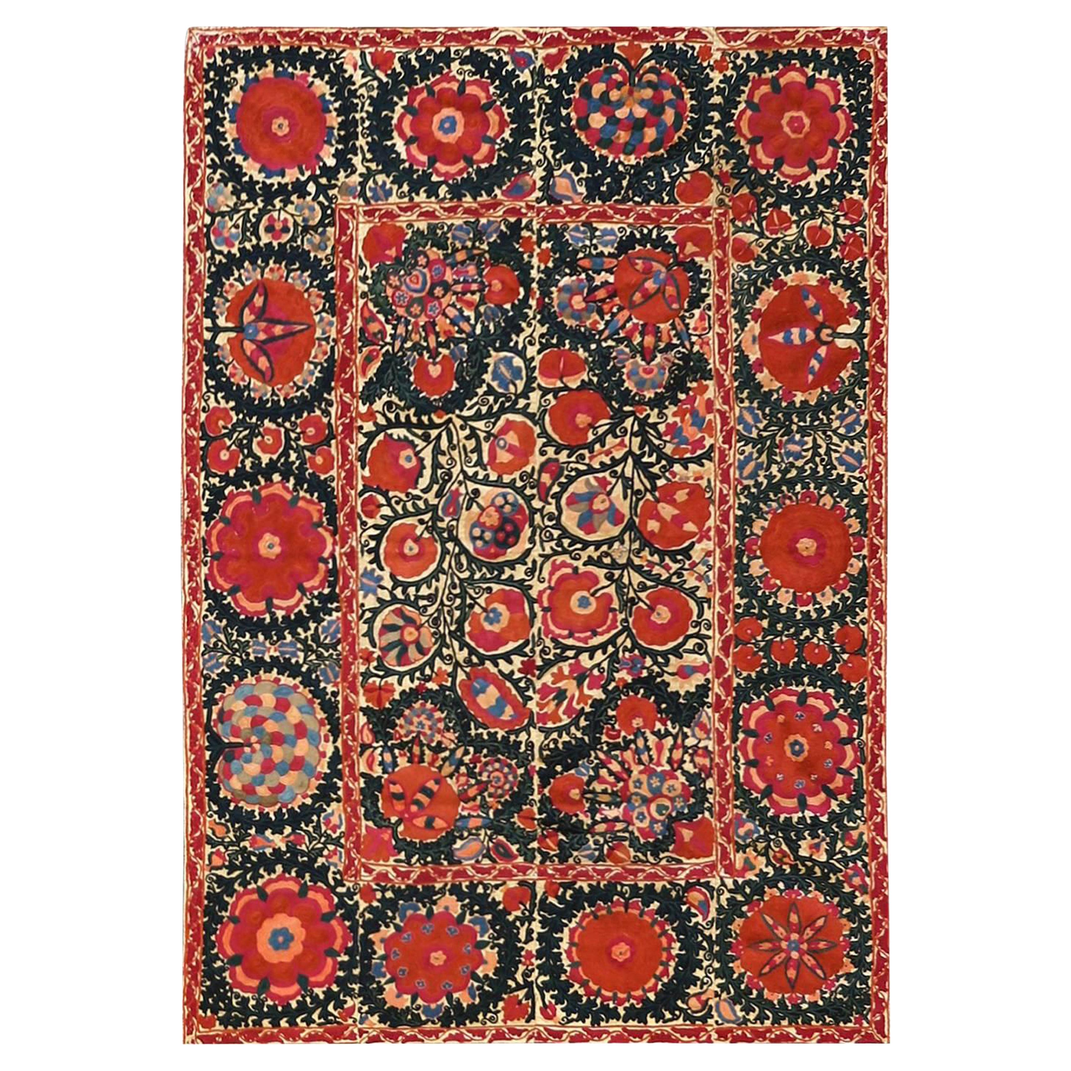 Antique Suzani Textile, circa 1850s For Sale