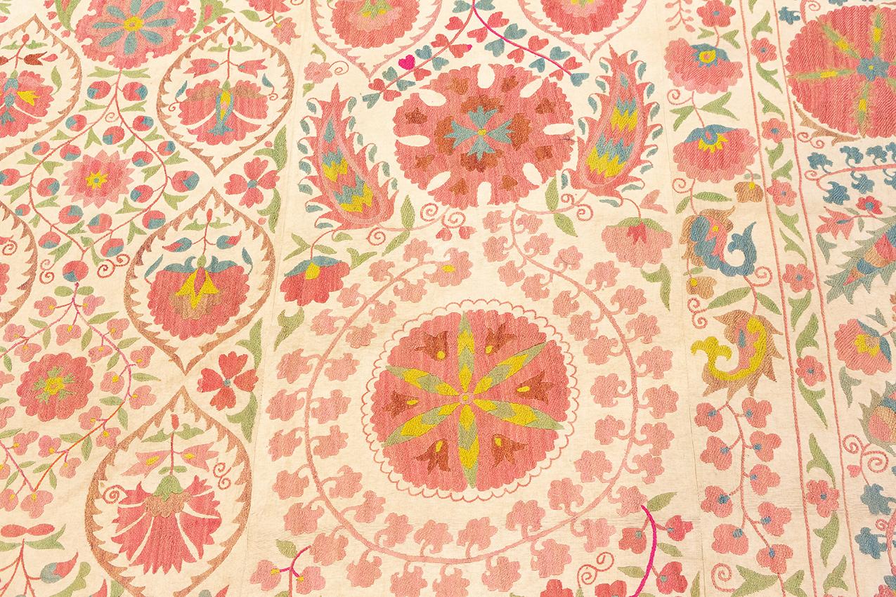 Antique Suzani Textile Silk Uzbek For Sale 1