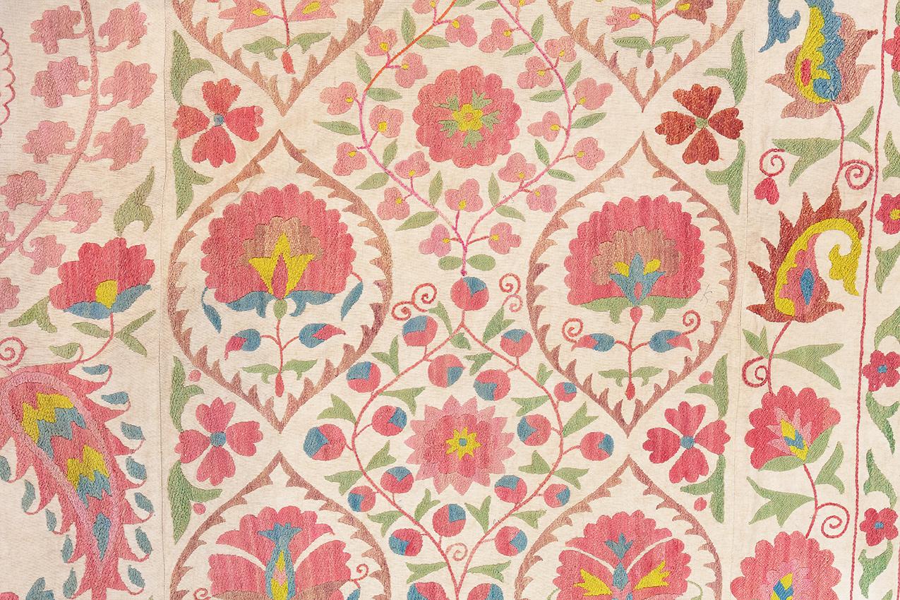Antique Suzani Textile Silk Uzbek For Sale 2