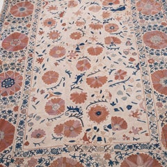 Antique Suzani with Zoomorphic Design Elements, Bukhara Uzbekistan, Late 19th C