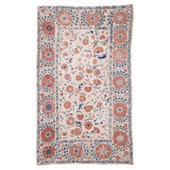 Antique Suzani with Zoomorphic Design Elements, Bukhara Uzbekistan, Late 19th C