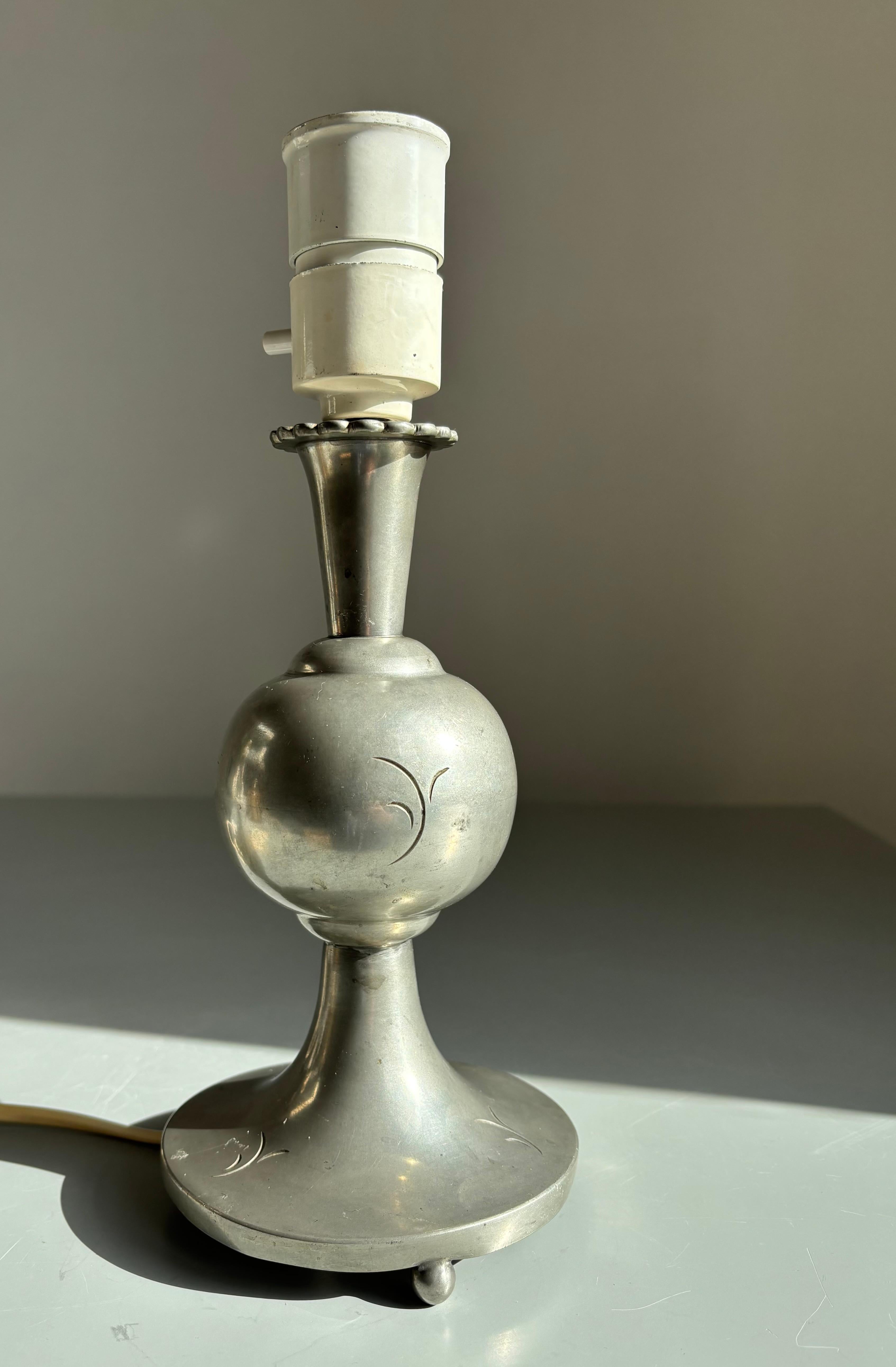 Antique Svenskt Tenn Pewter Lamp, 1930s For Sale 3