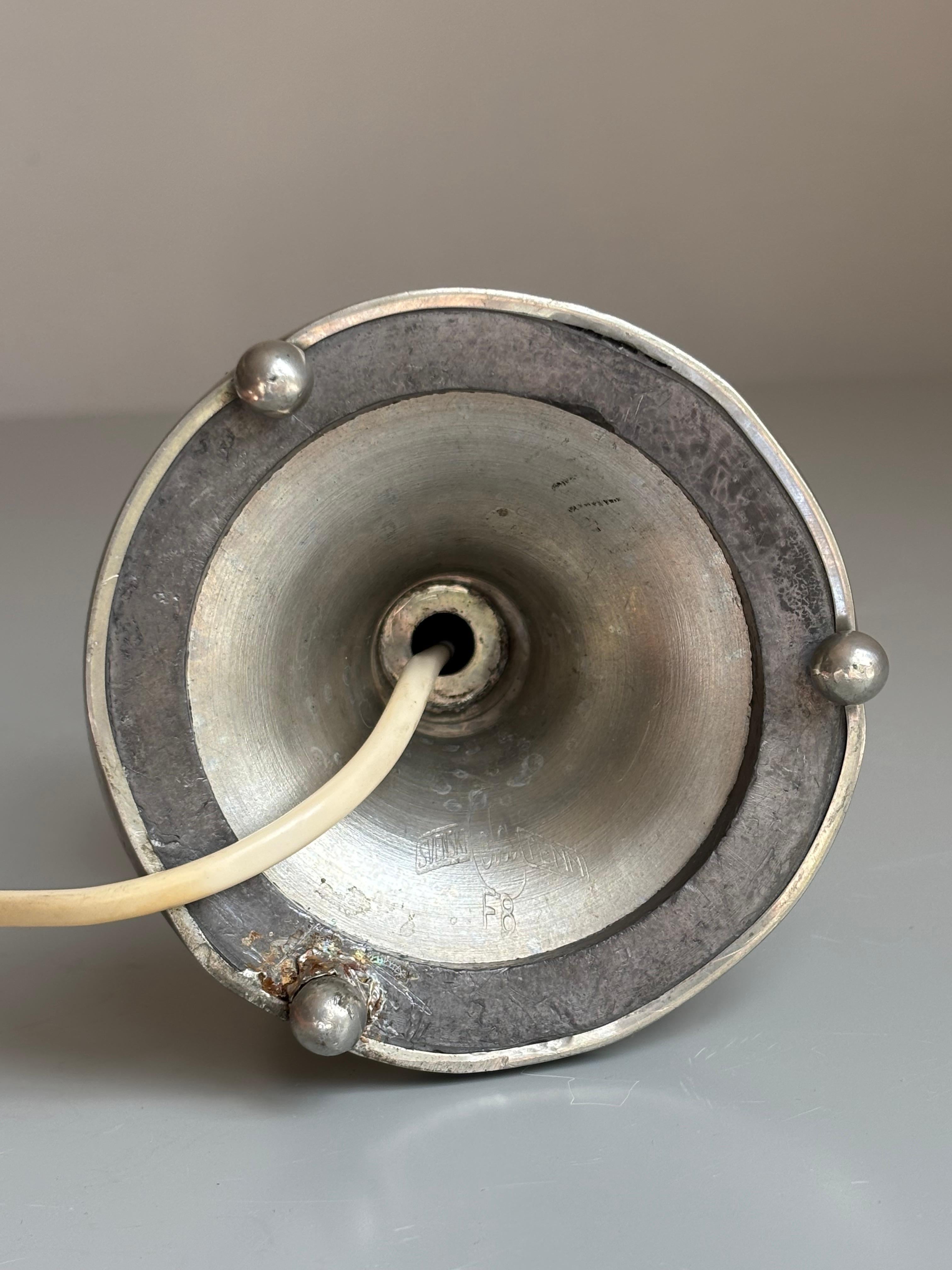 20th Century Antique Svenskt Tenn Pewter Lamp, 1930s For Sale
