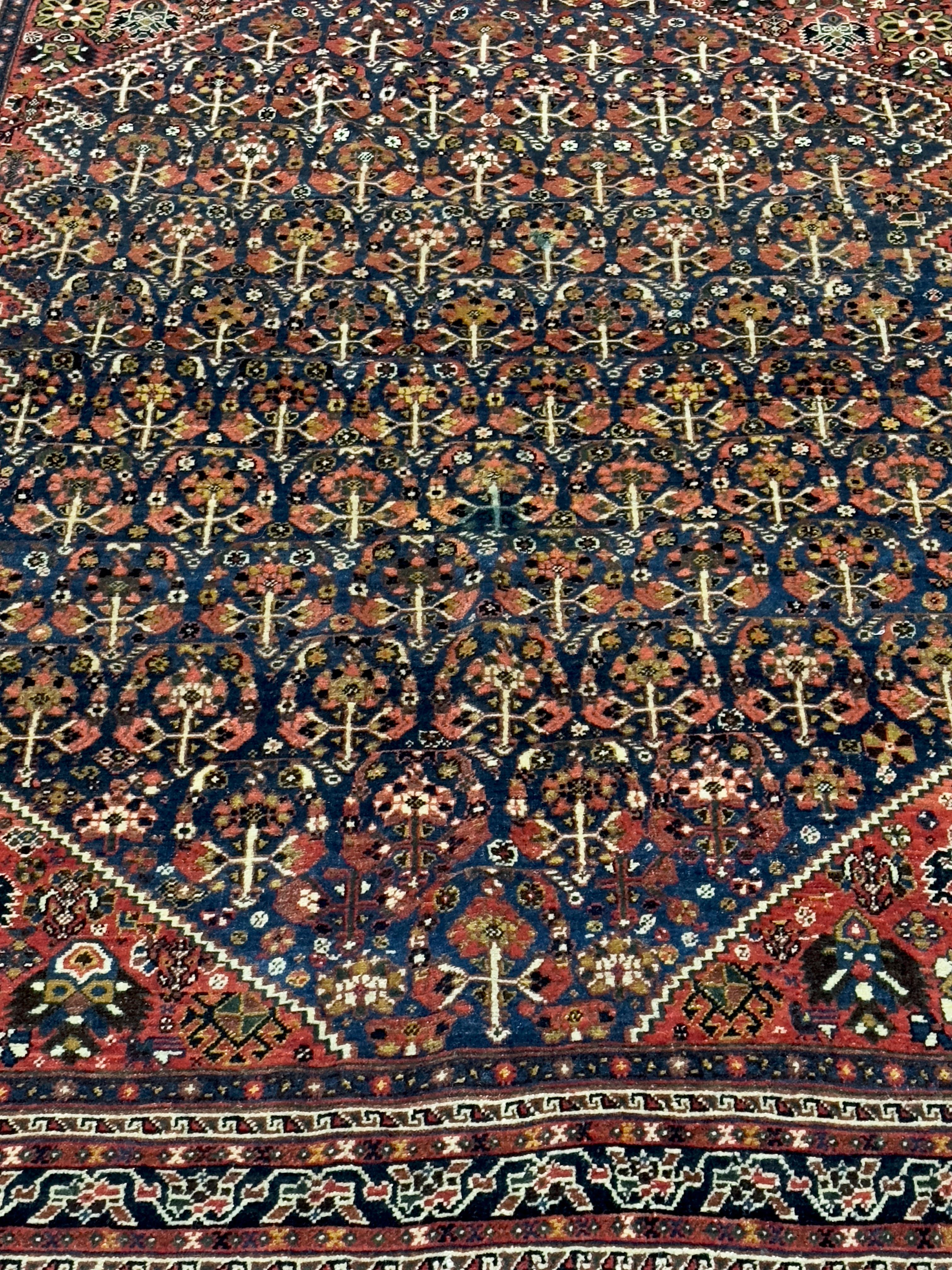 Antike SW persischen Gaschgai Teppich 5'4