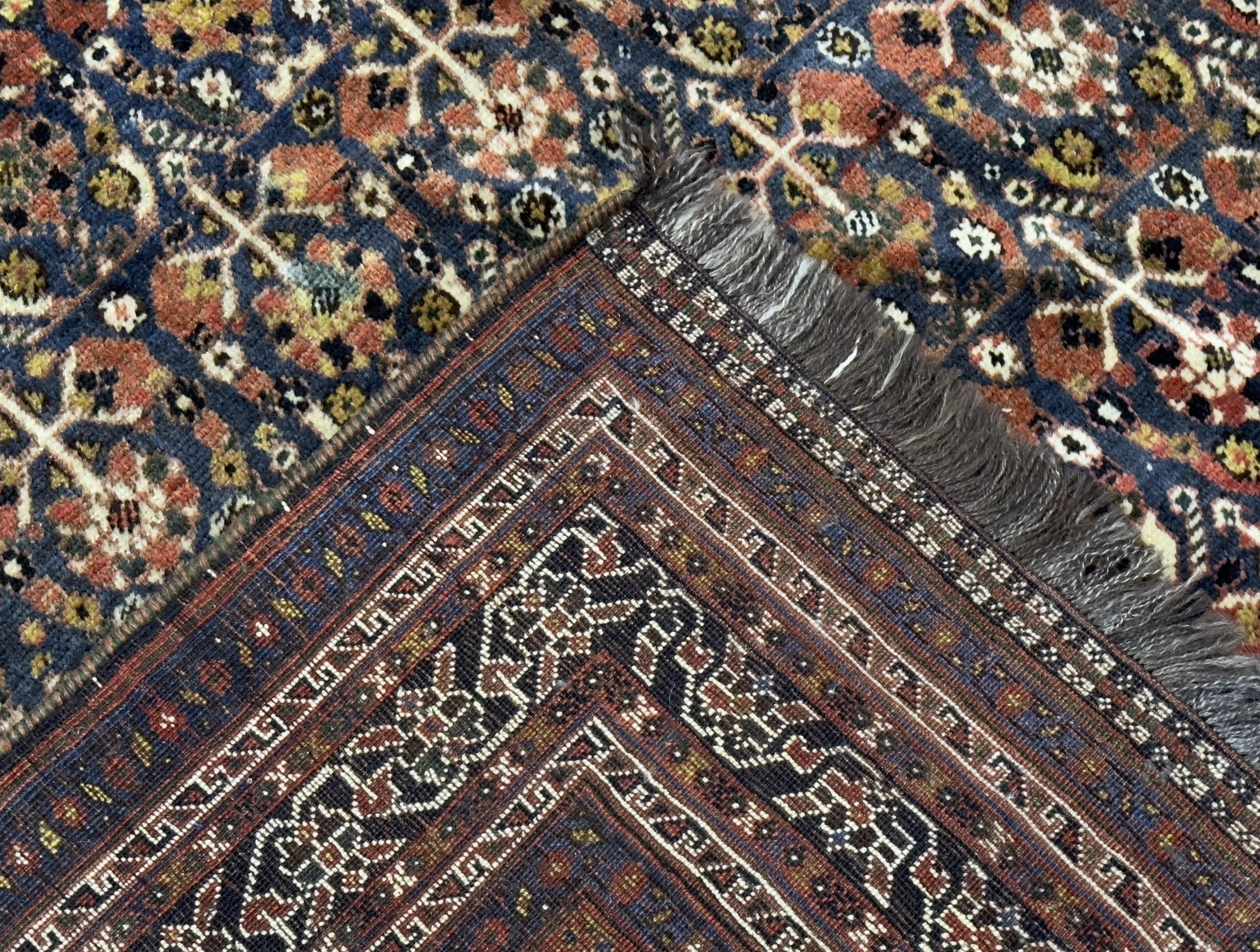 Antike SW persischen Gaschgai Teppich 5'4