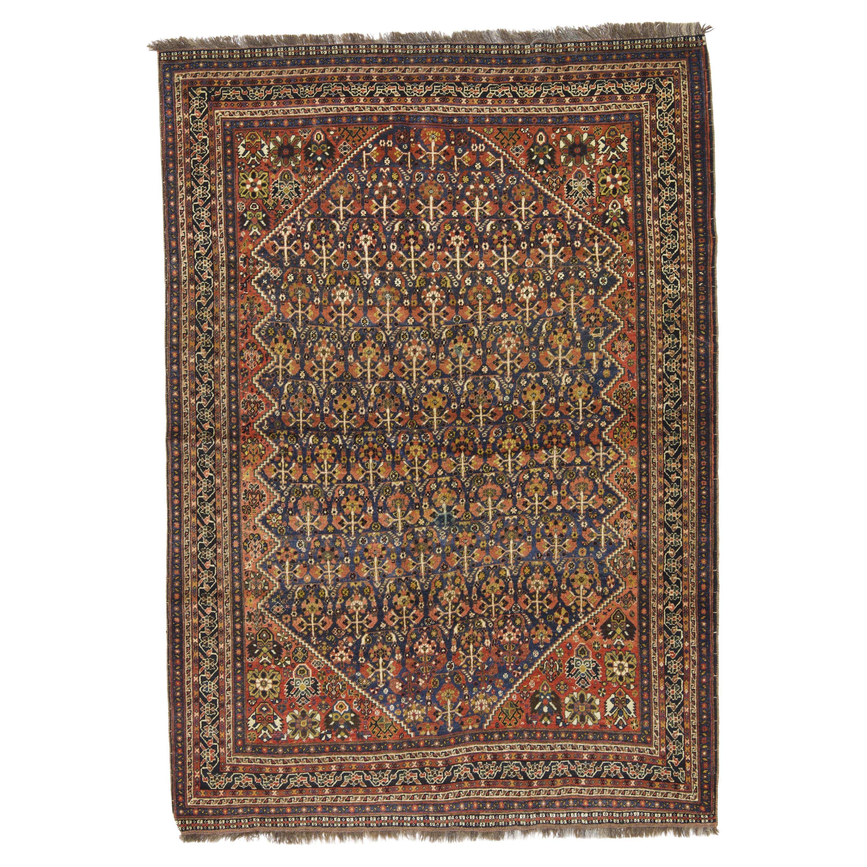 Antique SW Persian Qashqai Rug 5'4" x 7’10"