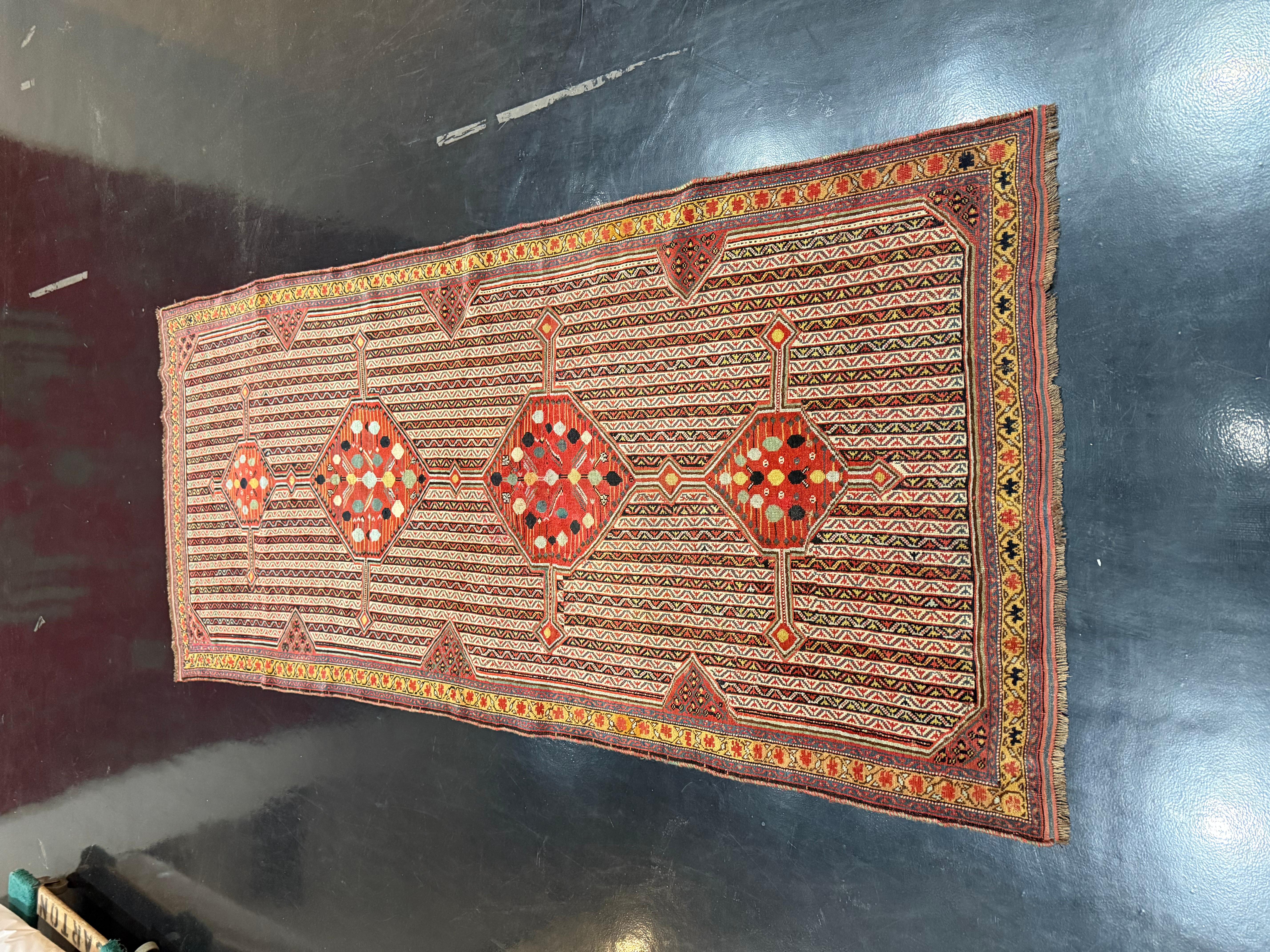 Lana Tappeto antico SW Persian Tribal Khamseh 5'0