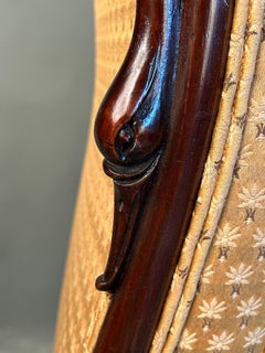 Antique Swan Carved Claw Foot Mahogany Settee