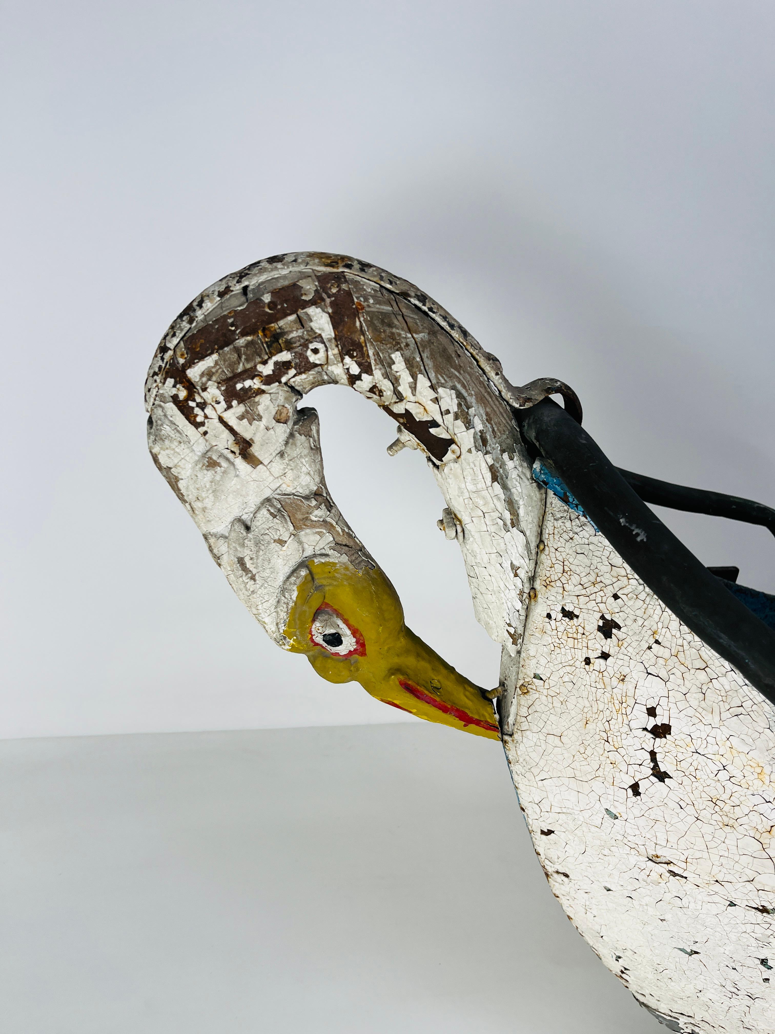 Antique Swan swing set In Distressed Condition For Sale In Los Angeles, CA