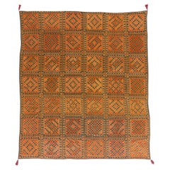 Antico tessuto di seta Shishedar Phulkari della Valle dello Swat con stile moderno